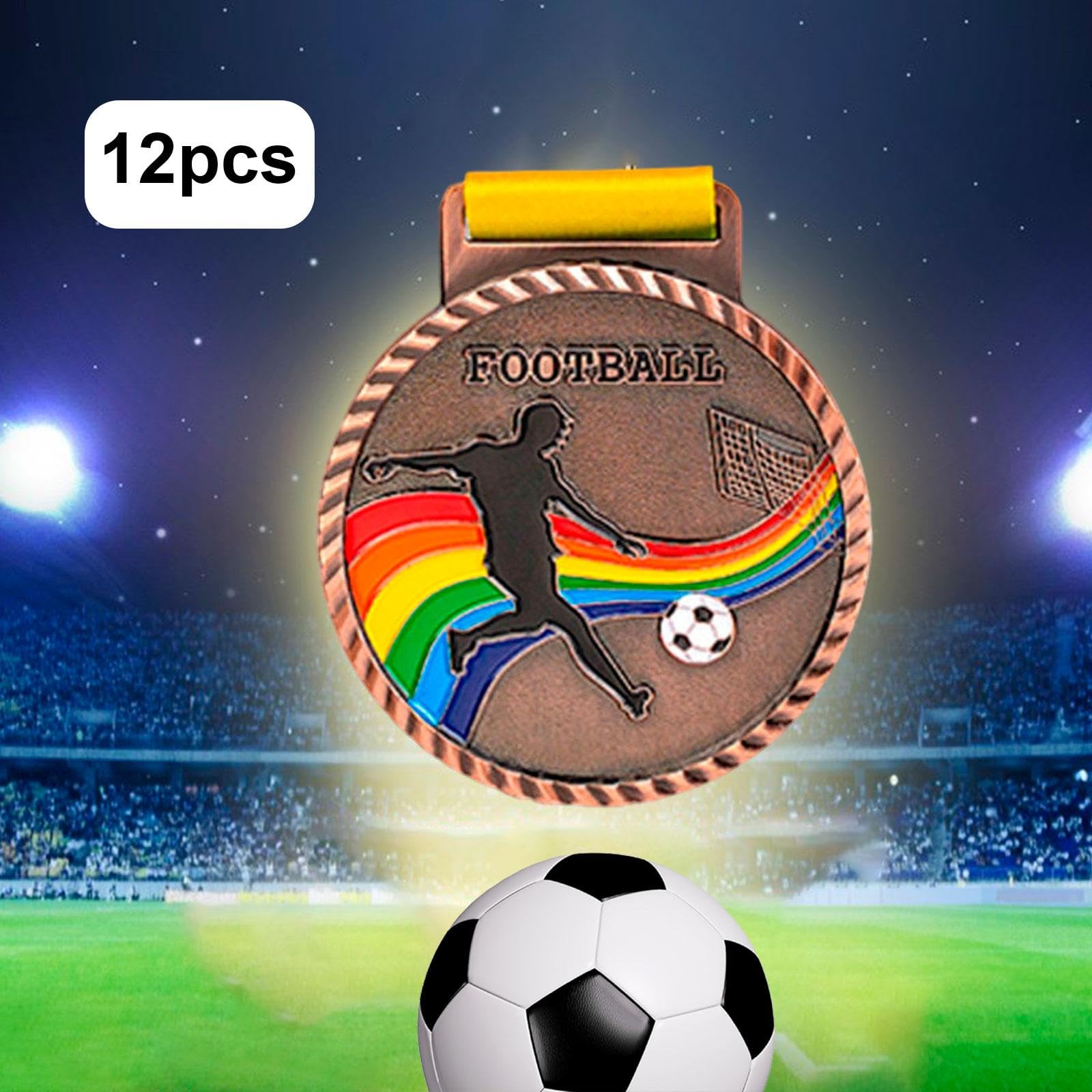 Set mit 12 Fußballmedaillen für Sportliche Leistungen Und Wettkämpfe