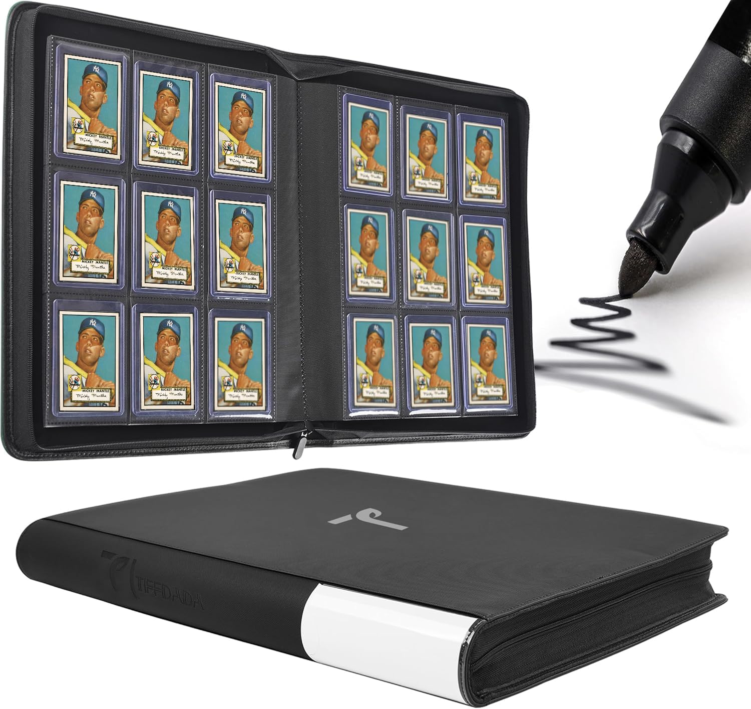 sports card toploader binder Top Loader - Holds 160 Top Loaders and bending Azamou Toploader Binder for Trading