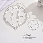 Silver Wedding Guest Dresses Jewelry Sets for Women Silver Rhinestone Cubic Zirconia Bridal Prom Costume Formal Jewelry Set Sparkly Crystal Tennis Bracelets Necklace Set for Brides Bridesmaid Gifts