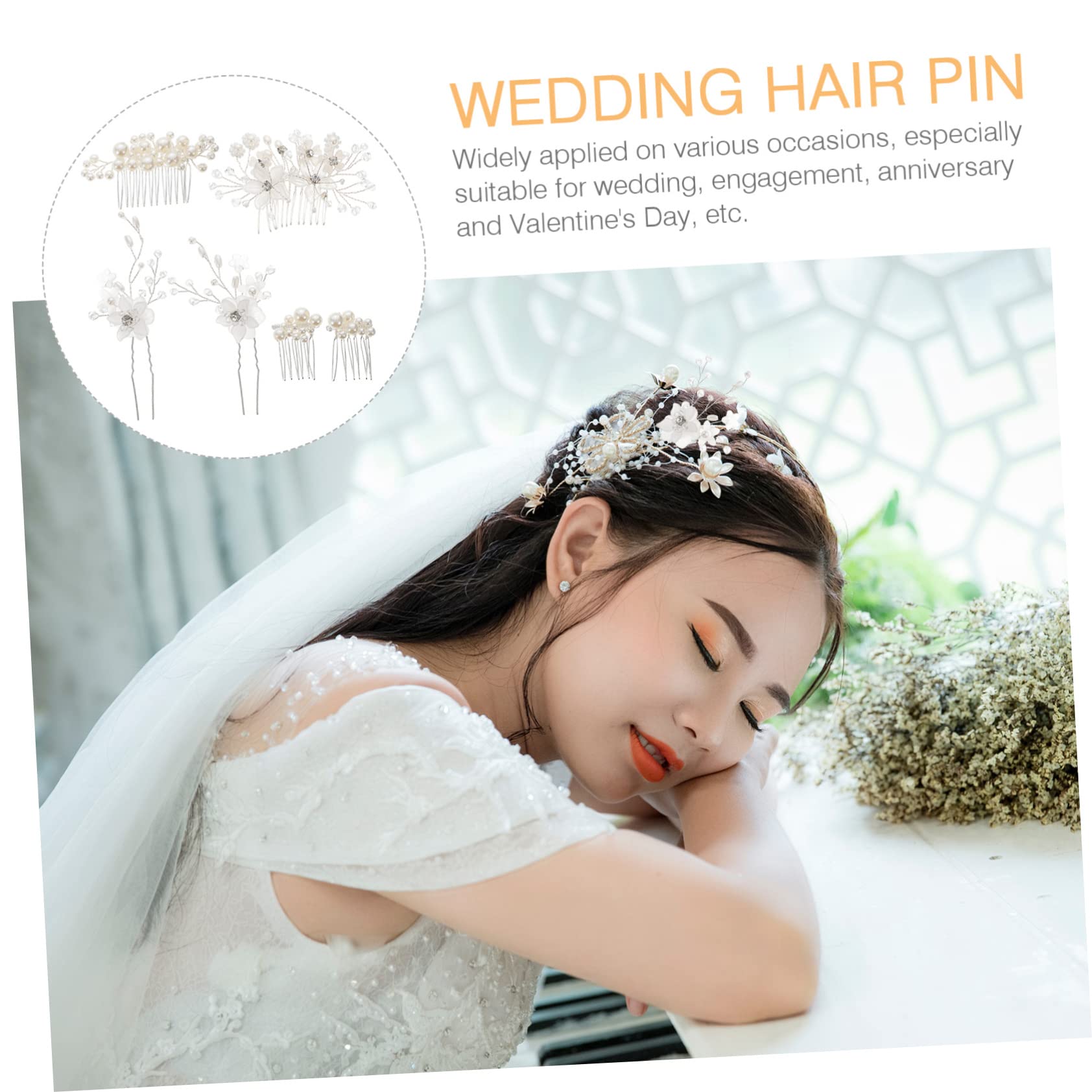Healeved Stk Braut Hochzeit Tiara Haarkamm Hochzeit Brautjungfer Haarspange Hochzeit Haarspange Perle Haarnadel Haarschmuck Für Die Braut Kopfschmuck Für Die Braut Brauthaar Acryl