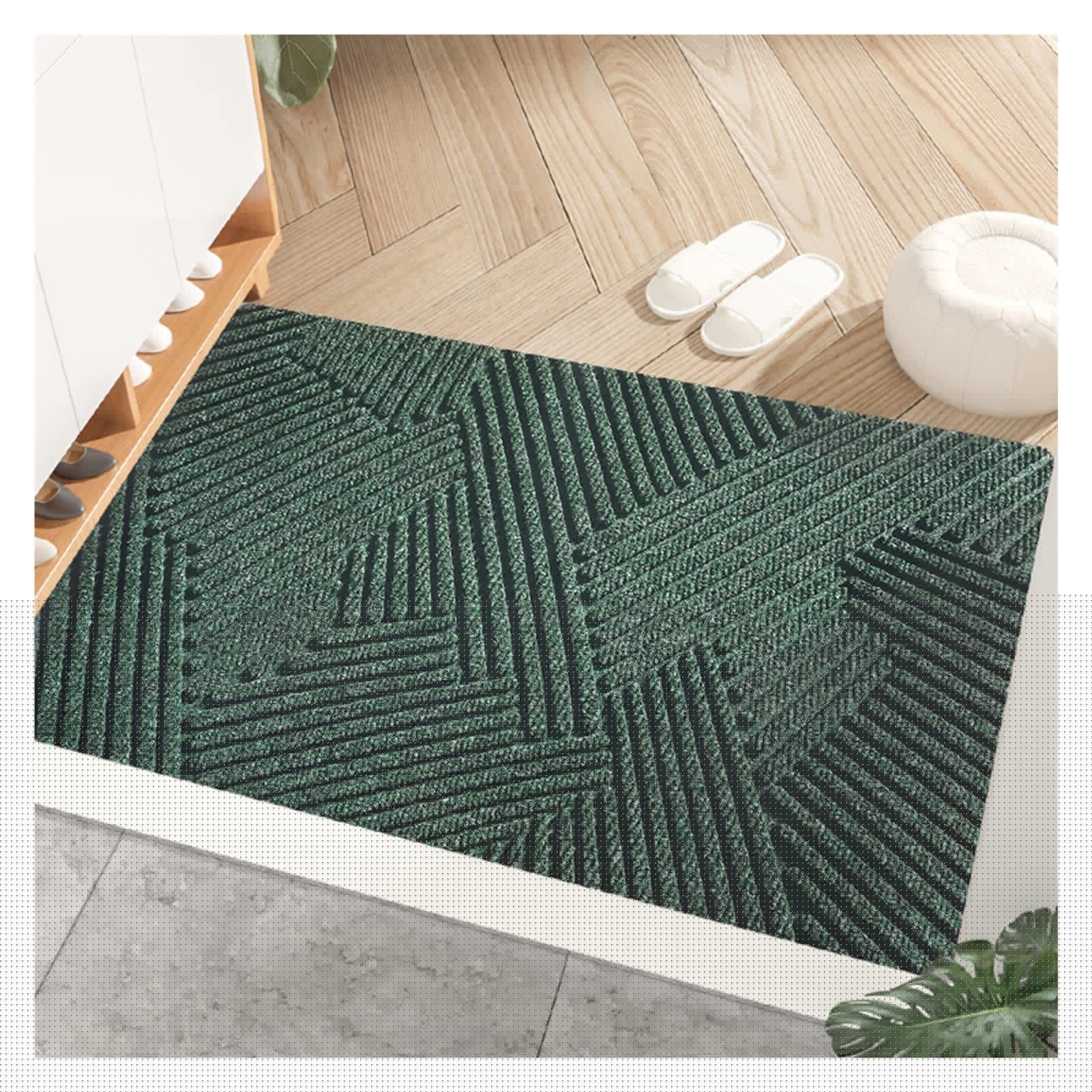 Outdoor Mats, Non Slip Tear Resistance Front Door Mats, Heavy Duty Cuttable Hotel Porch Floor Mat, 4 Colors (Color : Green, Size : 60x120cm)