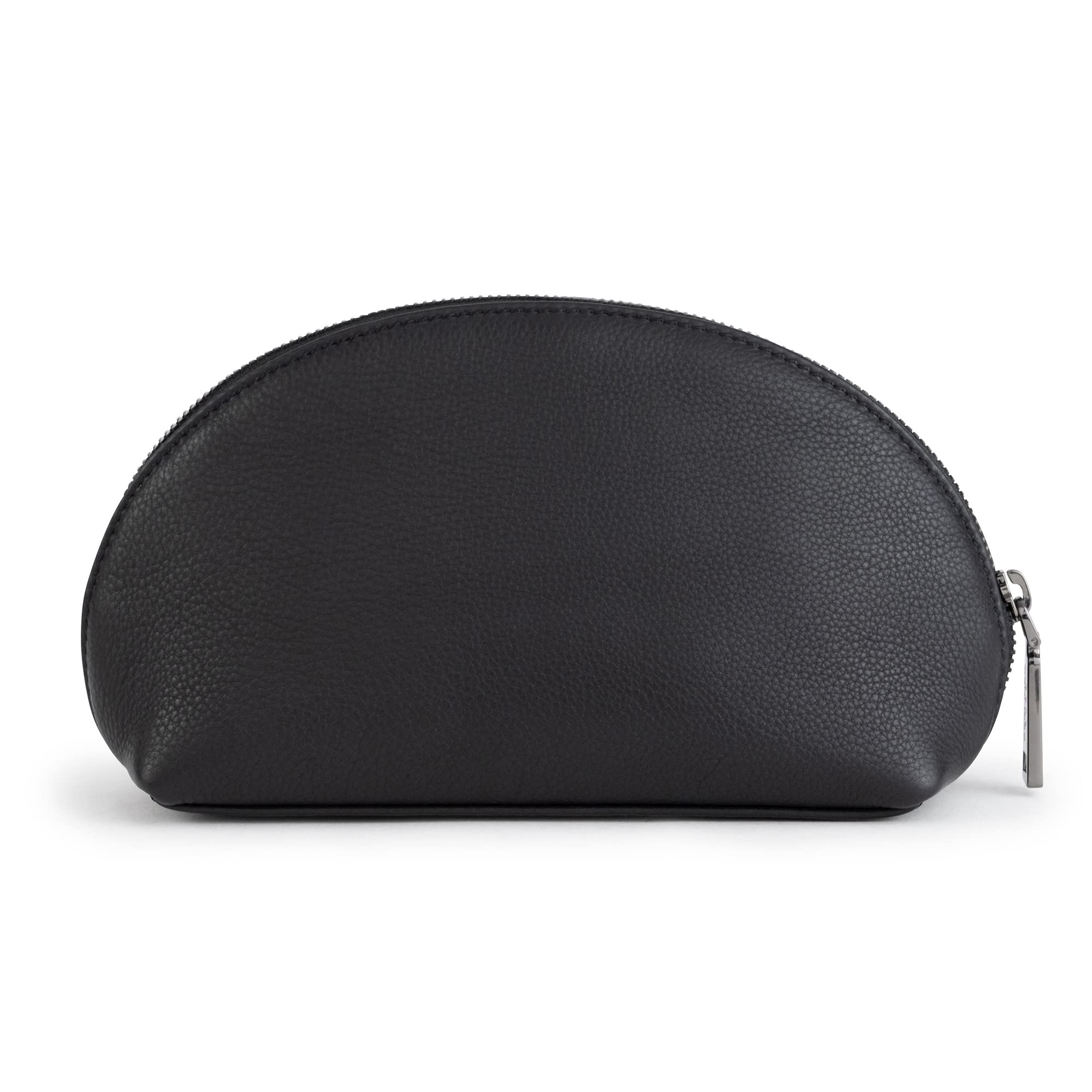 Berliner Bags Zoe Neceser de Piel Auténtica, Pequeño Estuche de Maquillaje con Cremallera YKK, Forro Impermeable y Bolsillo Interior para Mujer – Negro