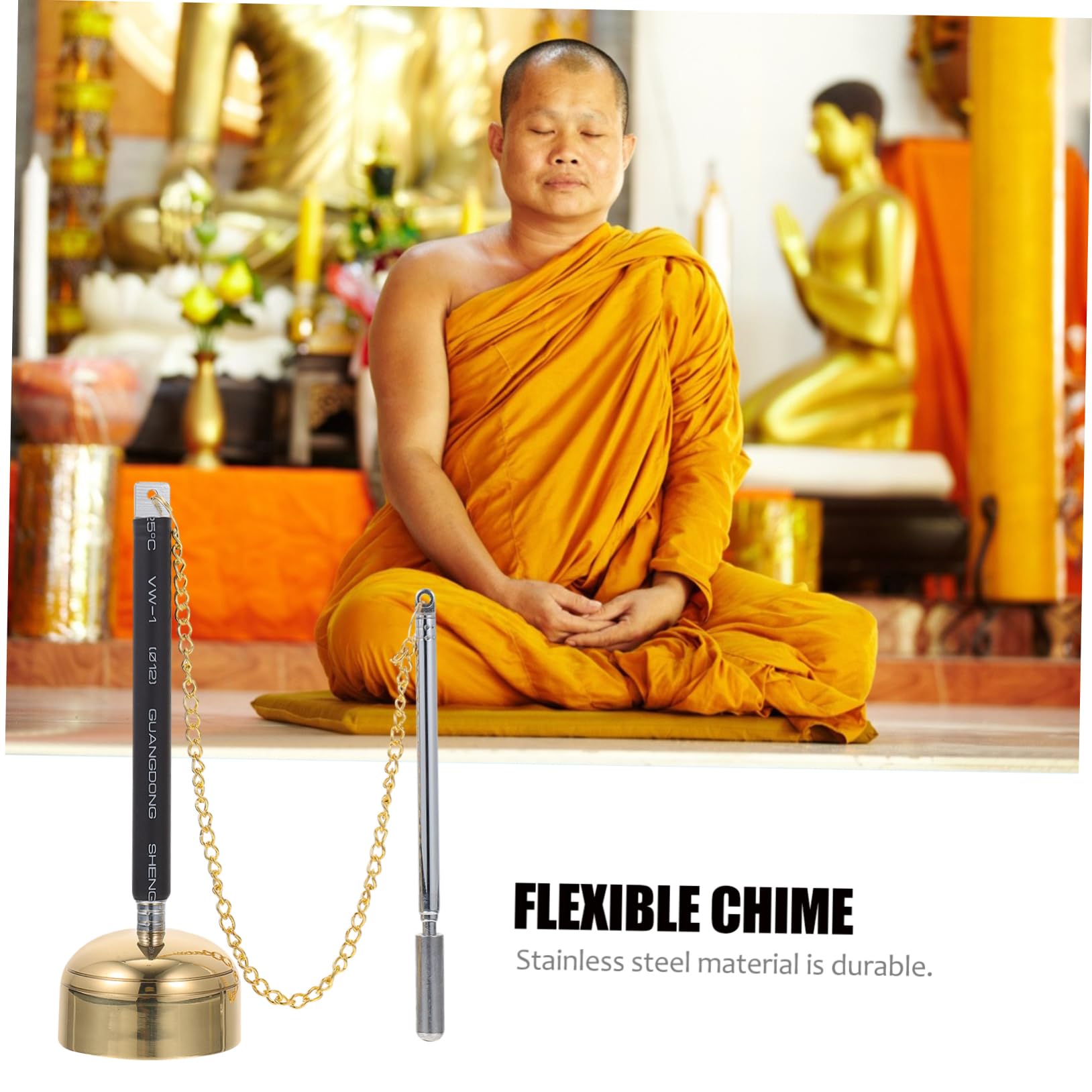 Garneck Meditation Aid Chime Buddhist Ritual Utensil Temple Buddhist Supply Hand Chime