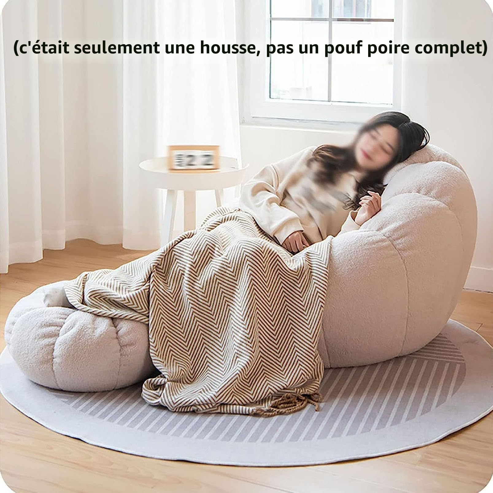 Housse de Pouf Poire, (sans Remplissage!!!) Pouf Poire Adulte 85 x 65 cm pour Extérieur et Intérieur Détente, Chaise Longue de Salon, Chambre Coussin