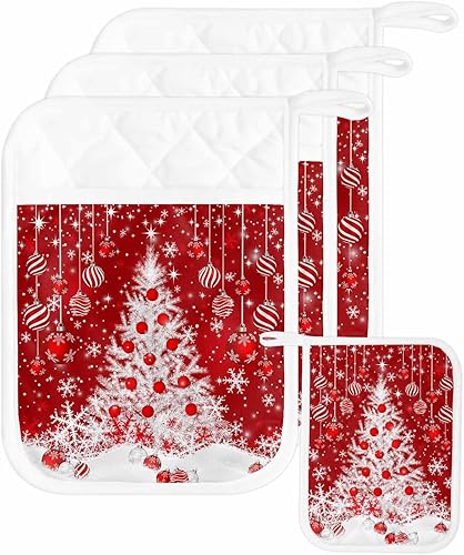 Miniatura 15 de Watercolor Flower 5Pcs Pot Holders for Kitchen,Non Slip & Heat Insulation Terry Cloth Potholder Set with Pocket,Thick Hot Pad Oven Mitts Trivet