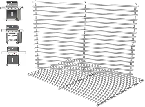 66802 Genesis II GS4 Rejillas de parrilla para Weber 3 quemadores Genesis 2 GS4 Piezas de parrilla de repuesto Weber Genesis IIII LX 300 SER II E310