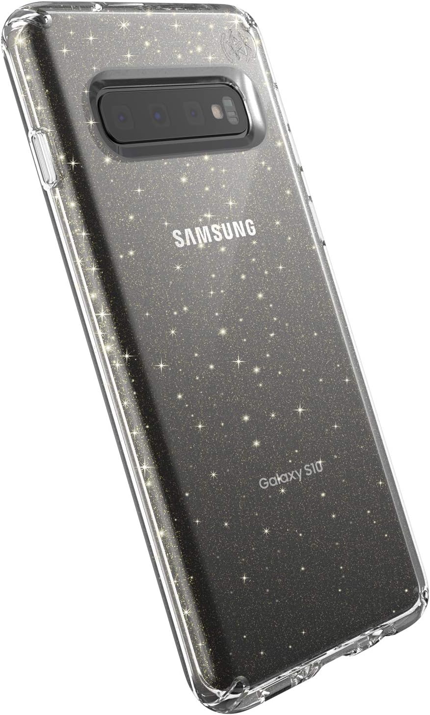 Speck Products Presidio Clear + Glitter Samsung S10E Case, Clear with Gold Glitter/Clear