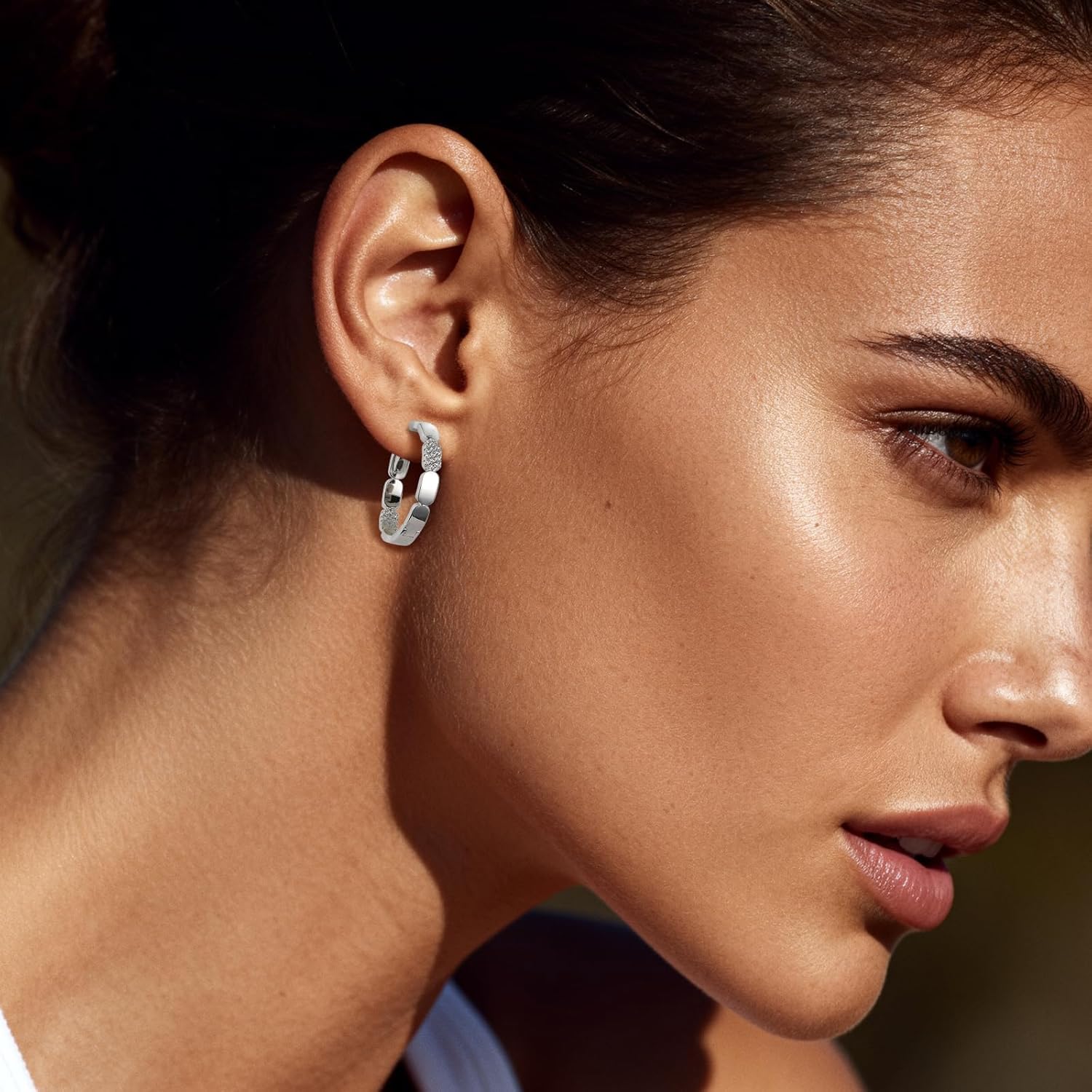 925 Sterling Silver Hoop Earrings Dainty Spirit Snake Small Hoop Earrings Hypoallergenic Lightweight Cubic Zirconia Hoop Earrings 14K Gold Earrings for Women - Image 4