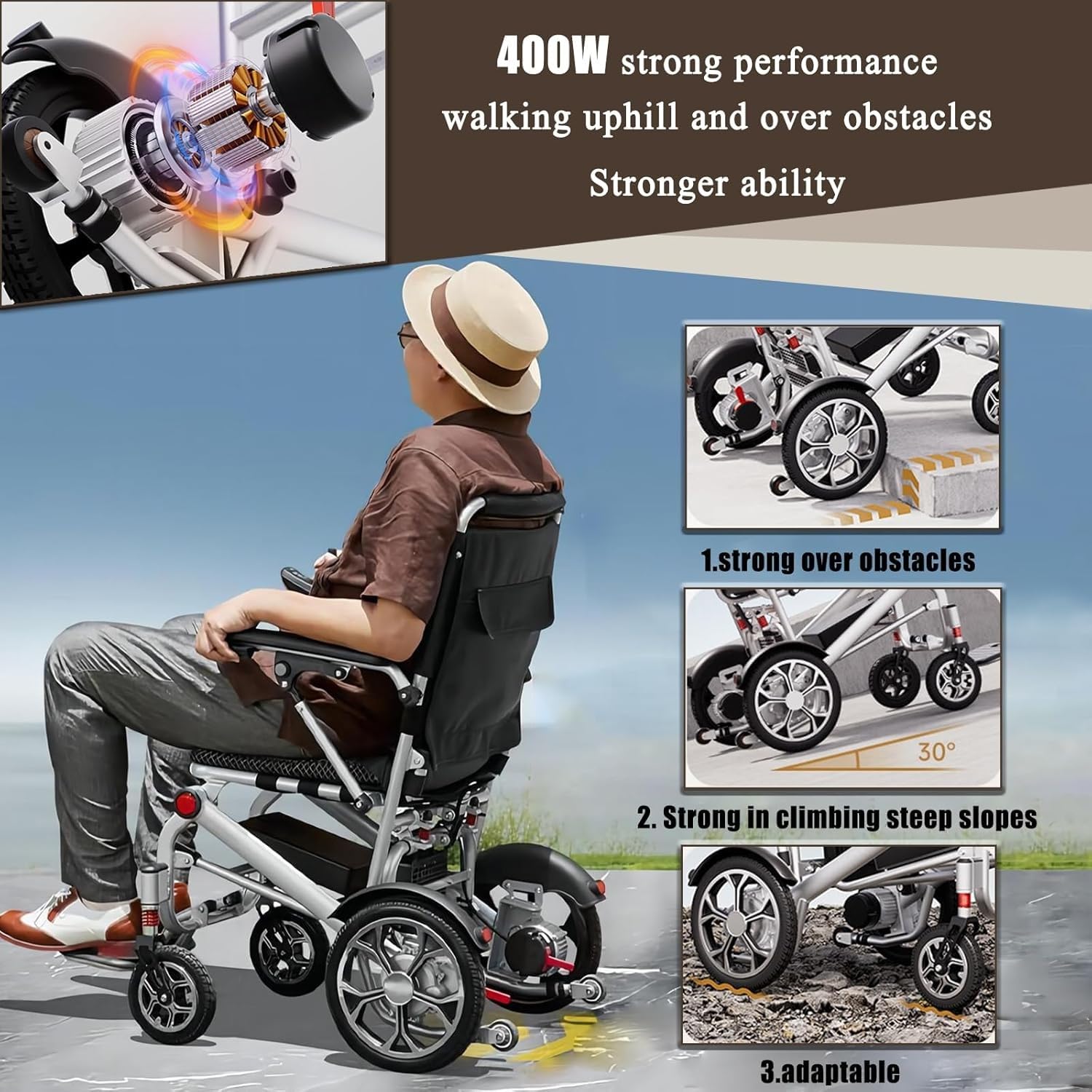 Sedia A Rotelle Elettrica Pieghevole Ultraleggera,Portata 150 kg,Leggera con Telecomando,Batteria agli Ioni di Litio 12 Ah,Sedia A Rotelle Elettrica Pieghevole per La Casa