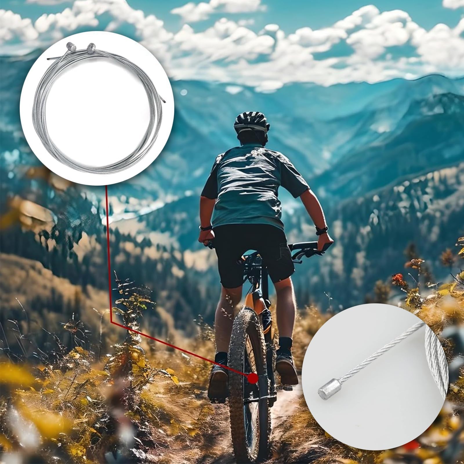 20 Pezzi Cavi Freno Bici Cavi Cambio, 10 Pz 1,75 M Cavo Freno Bicicletta, 10 Pz 2 M Cavo Del Cambio, Cavo Freno Anteriore E Posteriore Bicicletta, Per Mountain Bike, City Bike