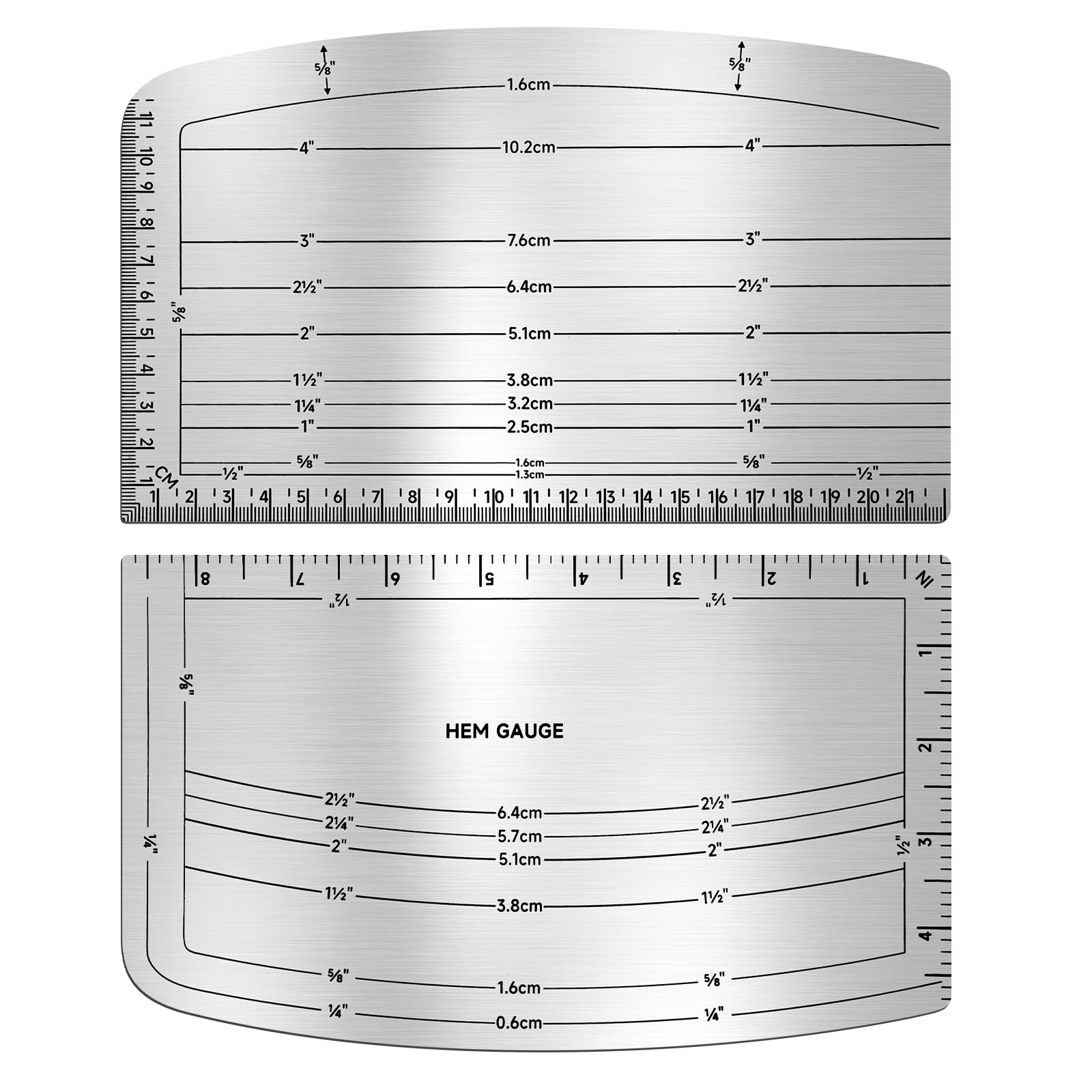 Saysurey 2 Pcs Hot Hem Gauges 8.7 x 5.3 Inch Hot Iron Ruler Professional Measuring Hem Ruler for Sewing Measure Mark Fold Press with Dry or Steam Iron