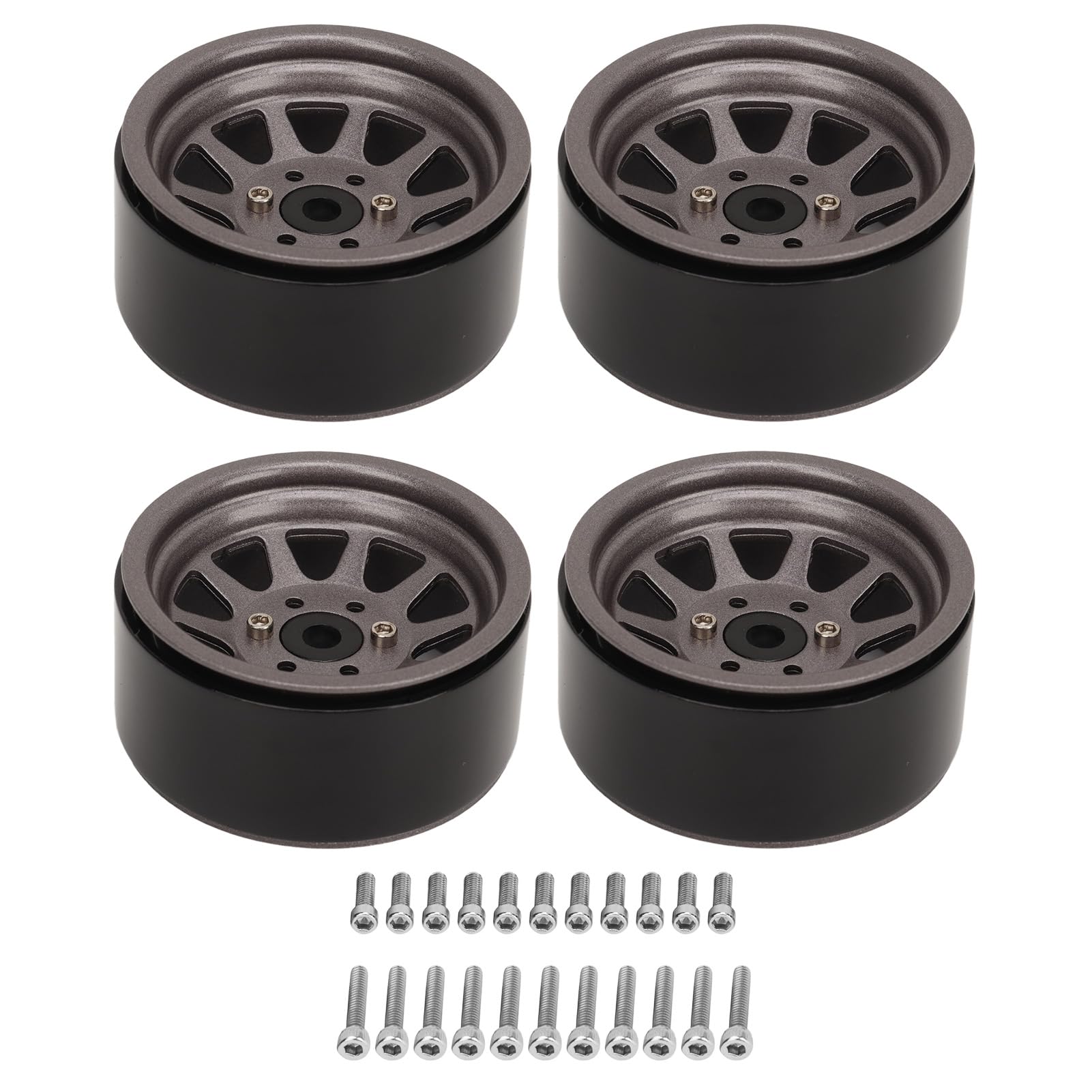 Zestaw 4 felg RC ze stali stopowej cynkowej, uniwersalnych, 1,9 cala, 10 felg, piasta koła do zdalnie sterowanego samochodu gąsienicowego Axial SCX10 II III (Kolor)