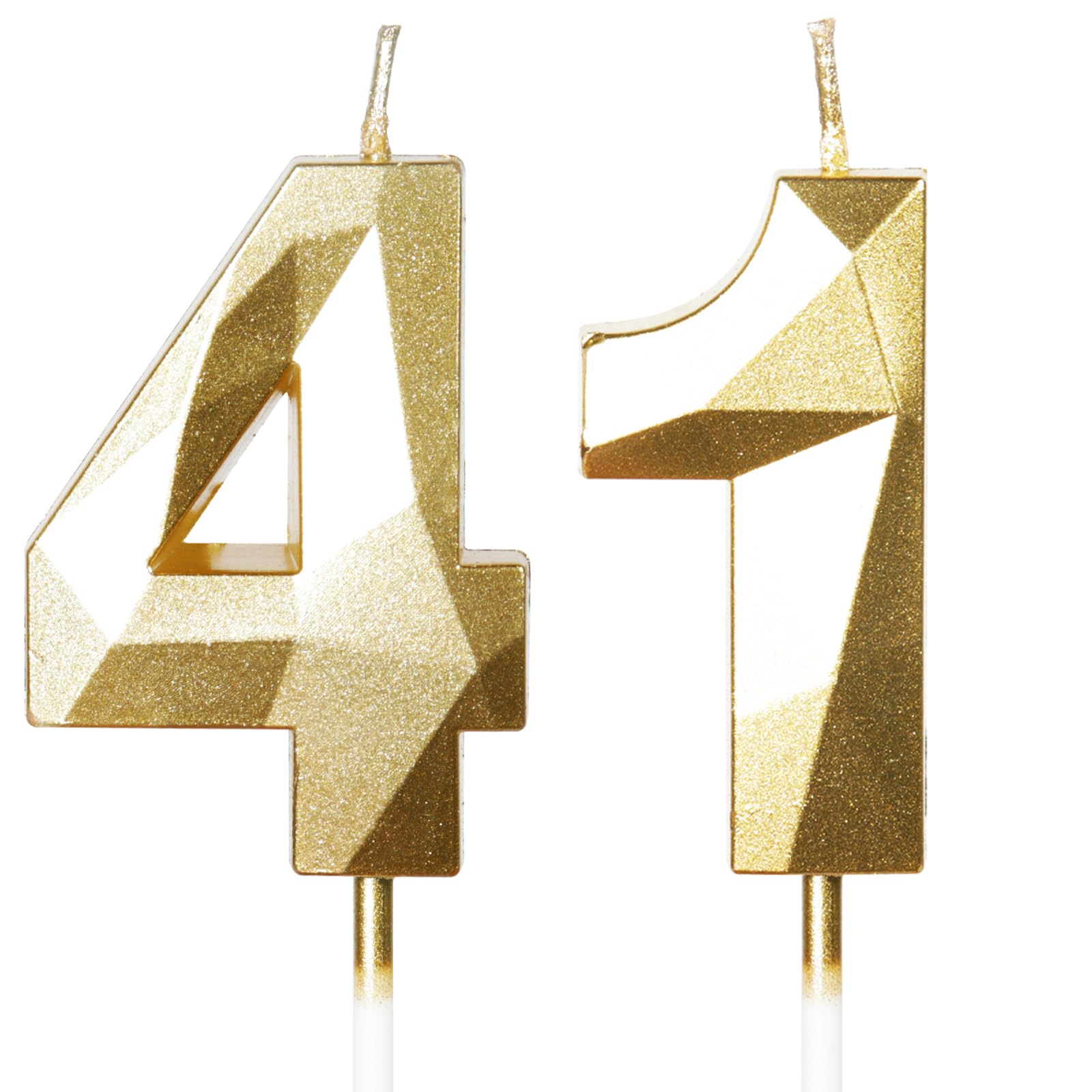 Yiran 50th Birthday Candles, Gold Number 50 Happy Birthday Candles, Cake Topper Decorations for Birthday Party, Wedding Anniversary Celebration Supply — view 187
