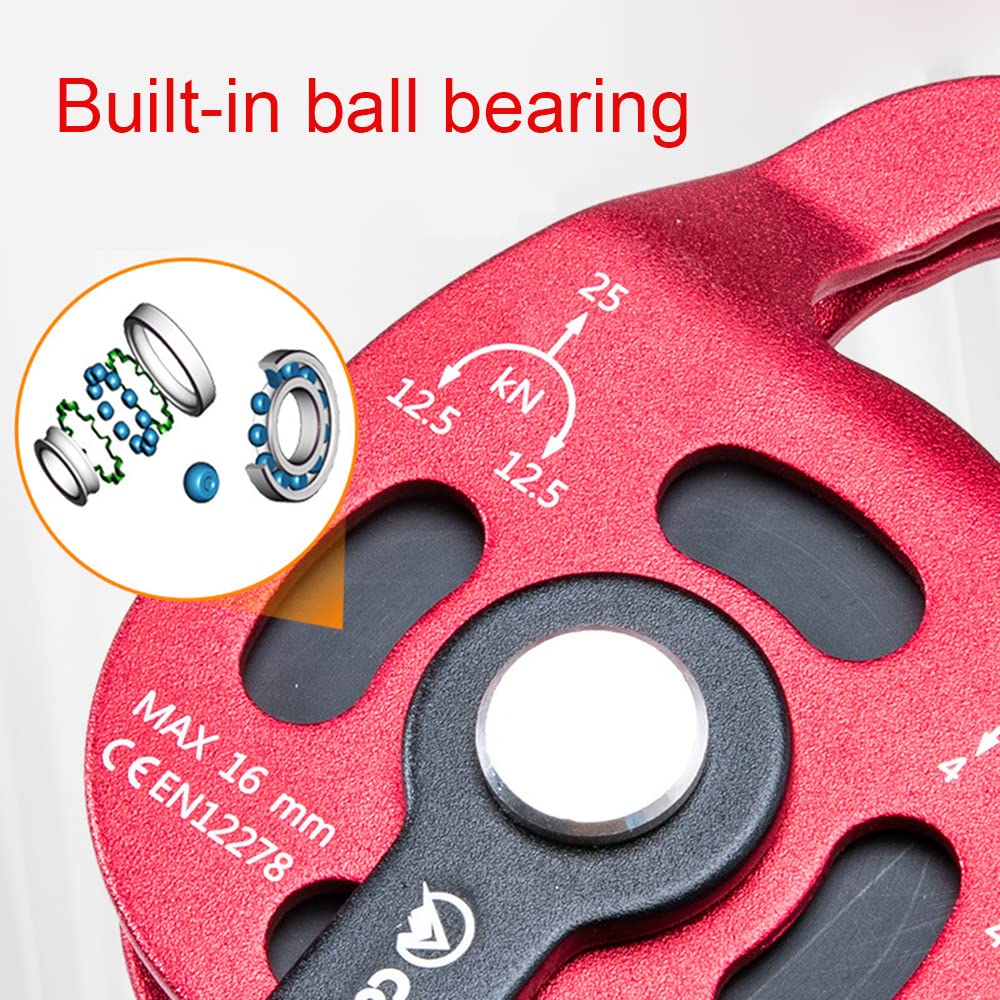 Poulie D'escalade En Aluminium 4KN - Pour Corde 8-12mm - Alpinisme, Rappel, Tyrolienne