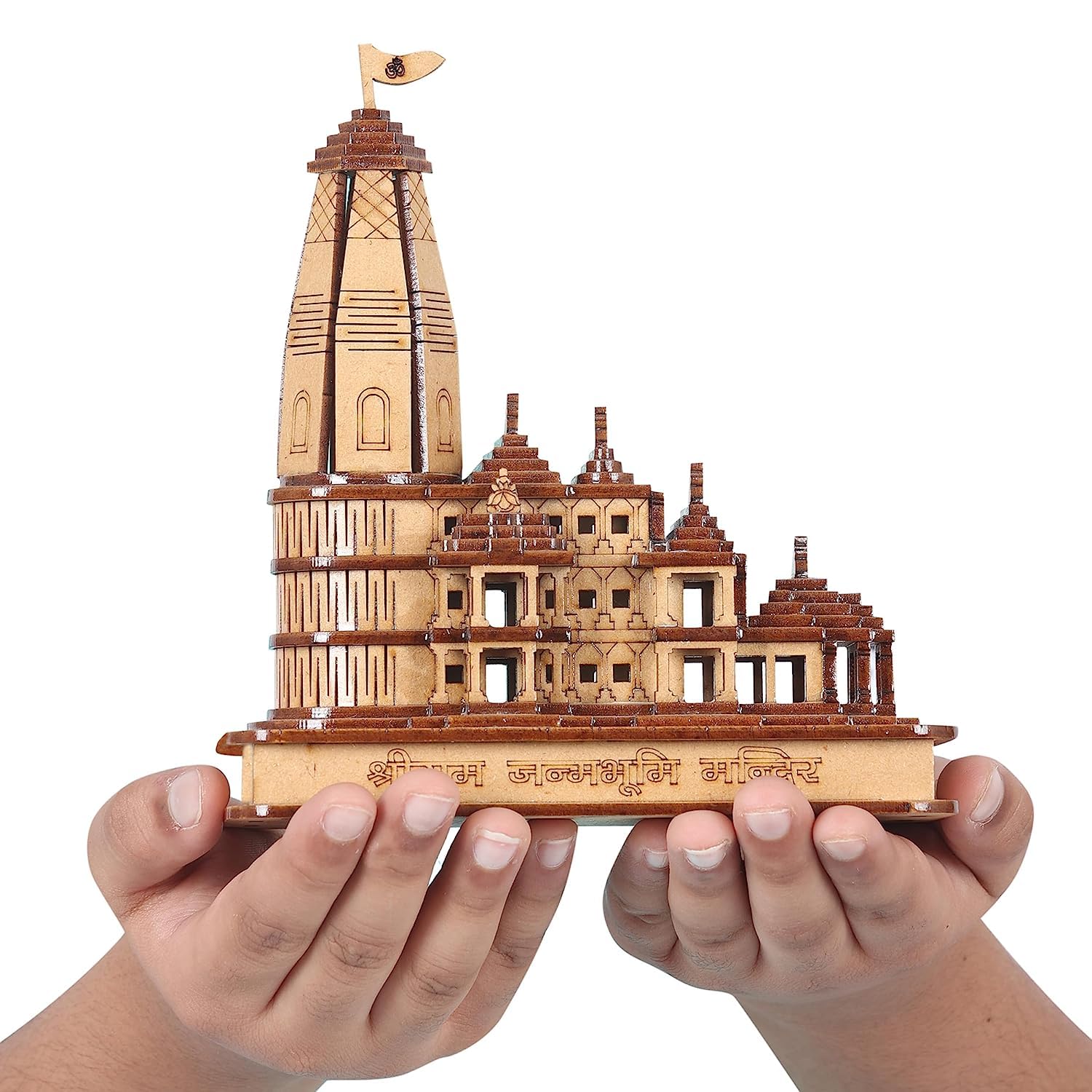 Templo de madera Shri Ram Mandir Ayodhya pequeño para altar del hogar