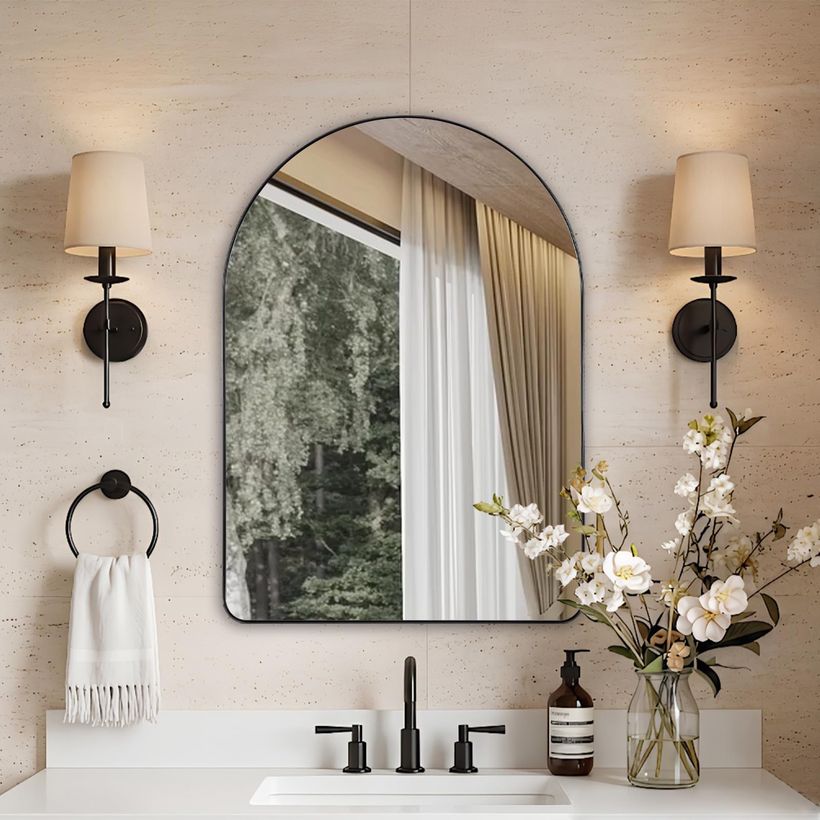 Amazon.com: ANDY STAR Arched Mirror, 20 x 28 Inch Black Wall