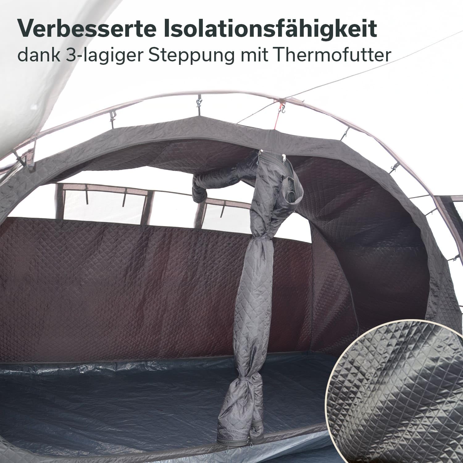 Skandika Winter-Schlafkabine für Gotland 6 | Warme Schlafkabine für 6 Personen, mit Thermo-Füllung, 3-lagig, atmungsaktiv, wasserdicht, 2 m Stehhöhe | Winter, Camping, 4 Jahreszeiten, Zelt, Outdoor