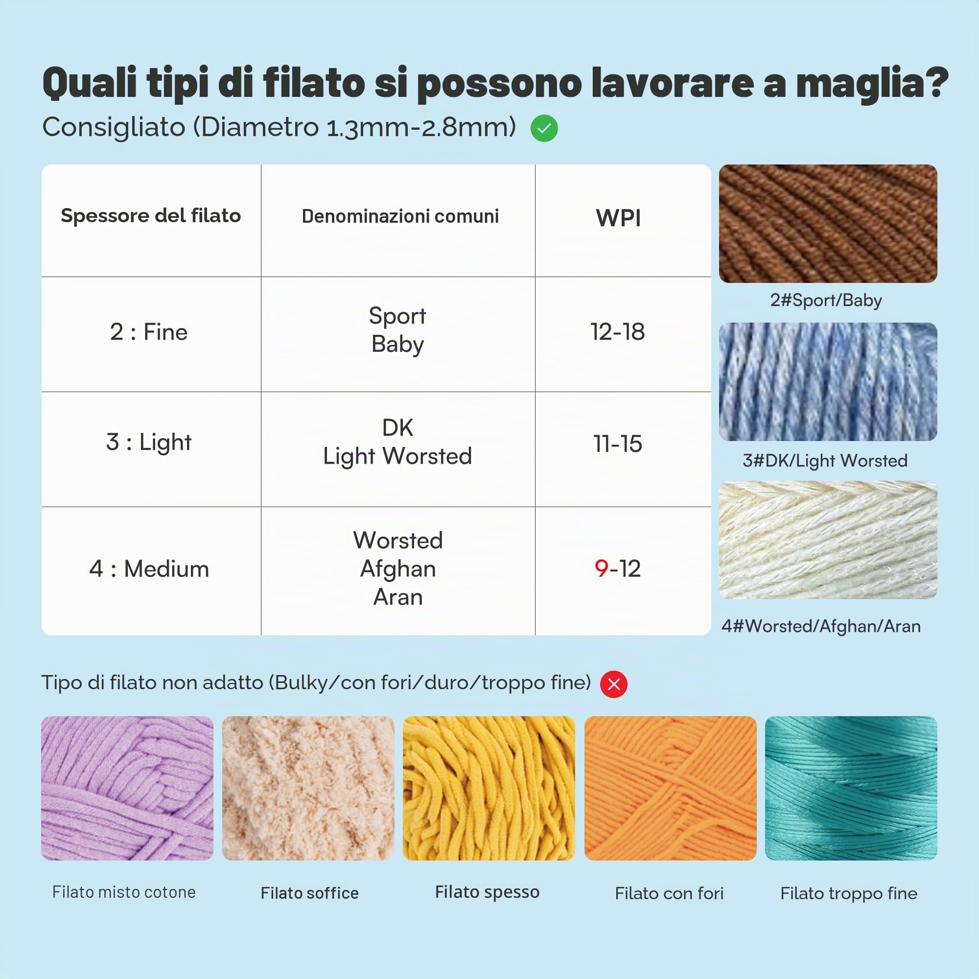 Caydo Macinino per maglieria, macchina per maglieria elettrica Pro, molto efficiente, produzione automatica di tubi per maglieria, filo decorativo a velocità regolabile (brevettato)