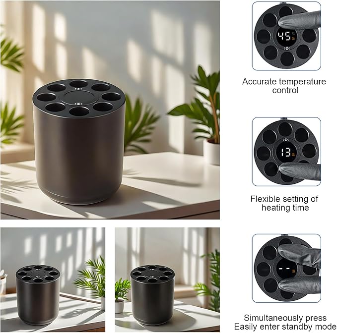 Calefactor Eléctrico Convector con Termostato Ajustable 40-70°C y Temporizador miniatura 4