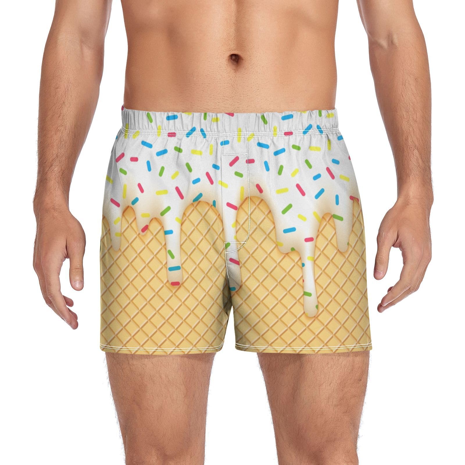 Men's Boxer Shorts Cotton Loose Underwear with Button Fly