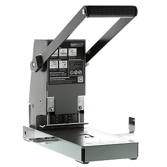 Rapesco PF2160A1 2160 Heavy Duty Metal 2-Hole Punch, 300 Sheet Capacity, Black/Silver