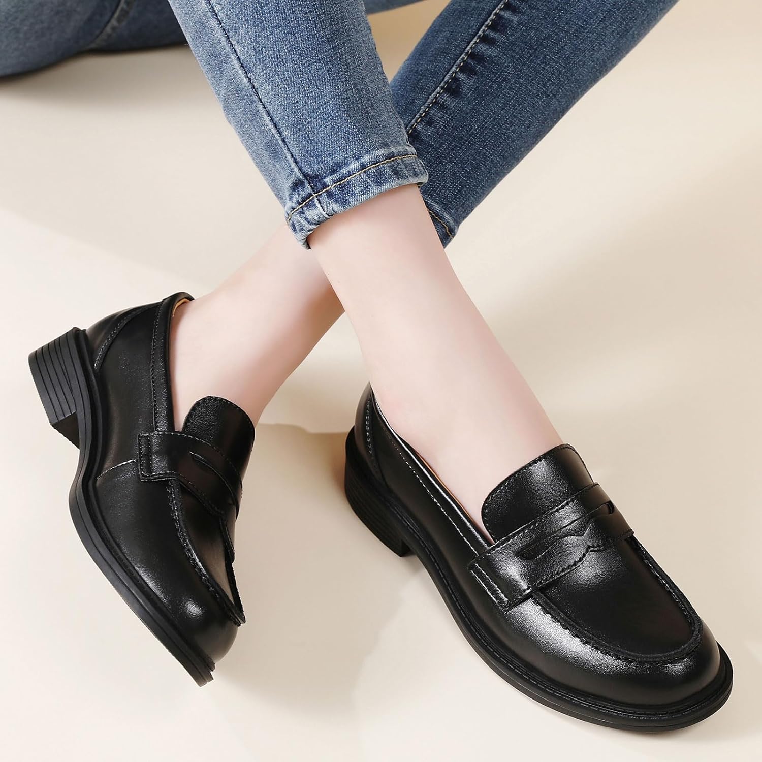 Penny Loafers for Women Non Slip Work Shoes for Women's Loafers & Slip-Ons Ladies Business Casual Shoes Driving Flats - Image 3