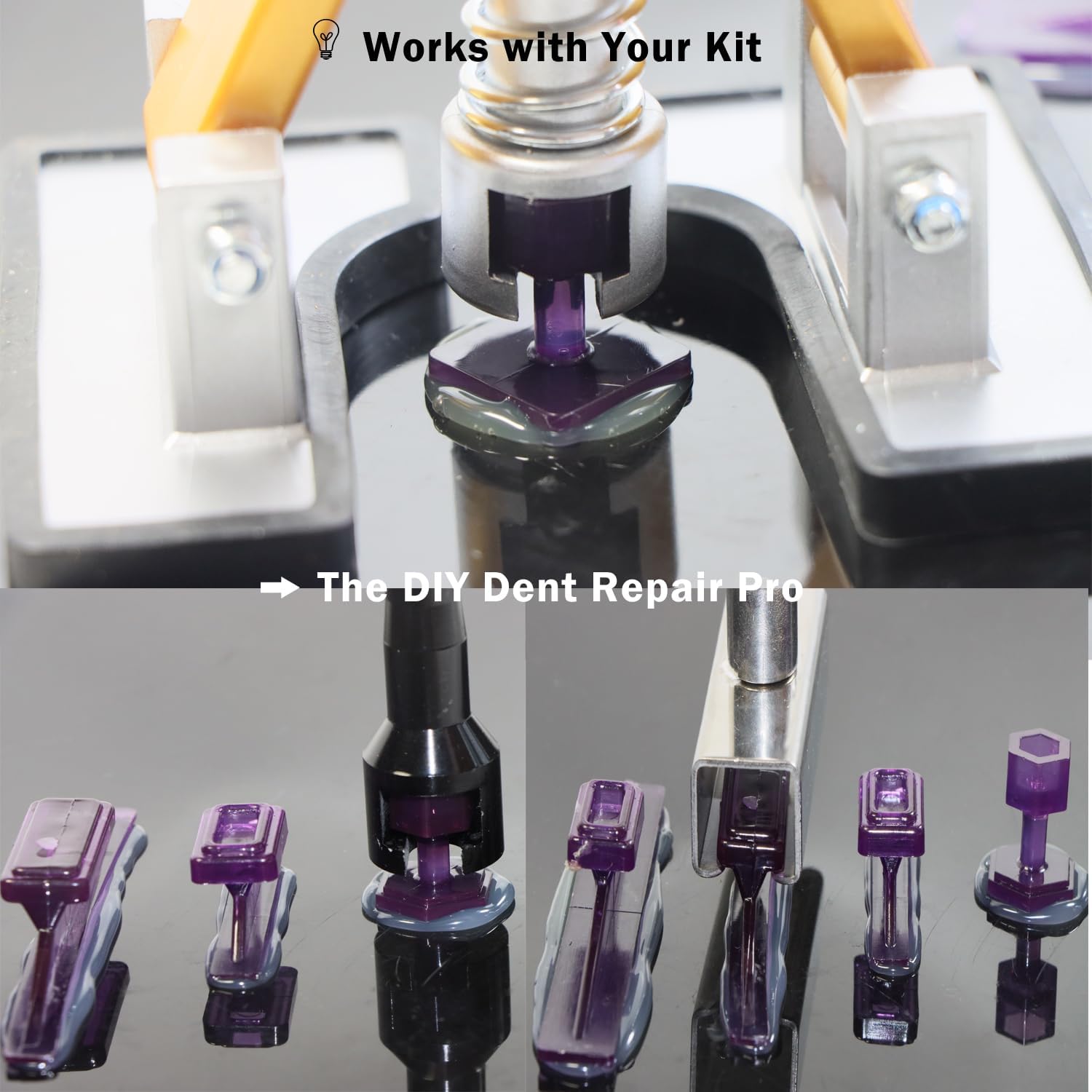 Dent Puller Tabs, 28Pcs Car Body Dent Removal Pulling Tabs,Paintless Dent Repair Tool, Ice Suction Cup Glue Tabs for Automobile Dent Repair Hail Damage Removal Tools (Purple)