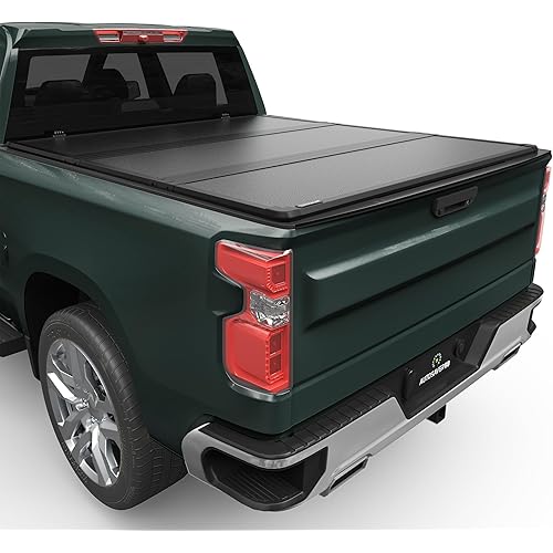 AUTOSAVER88 FRP Hard Tri-fold Truck Bed Tonneau Cover Fits for Chevy Silverado/GMC Sierra 2500 3500 HD 2020 2021 2022 2023 2024 2025 6.9ft Bed