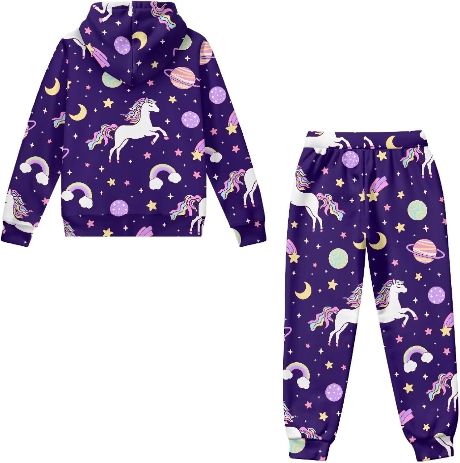 Boys Zip-Up Hooded Tracksuit Hoodie with Pocket Long Sleeve Jogger Sets for Outdoor Activity 6-15T