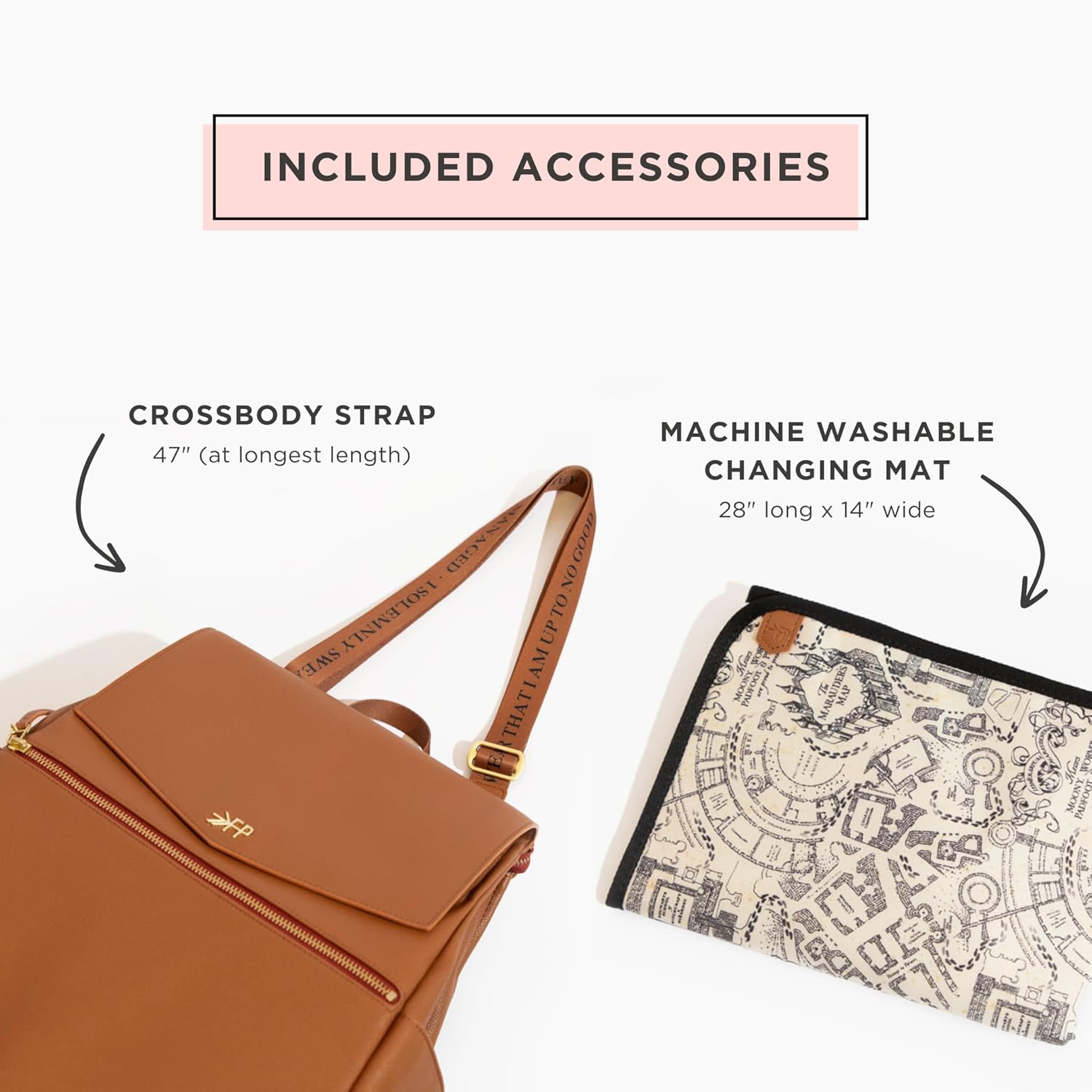 Freshly Picked Classic II Diaper Bag Backpack, Wipeable Vegan Leather With Changing Pad (Harry Potter V2) - Image 6