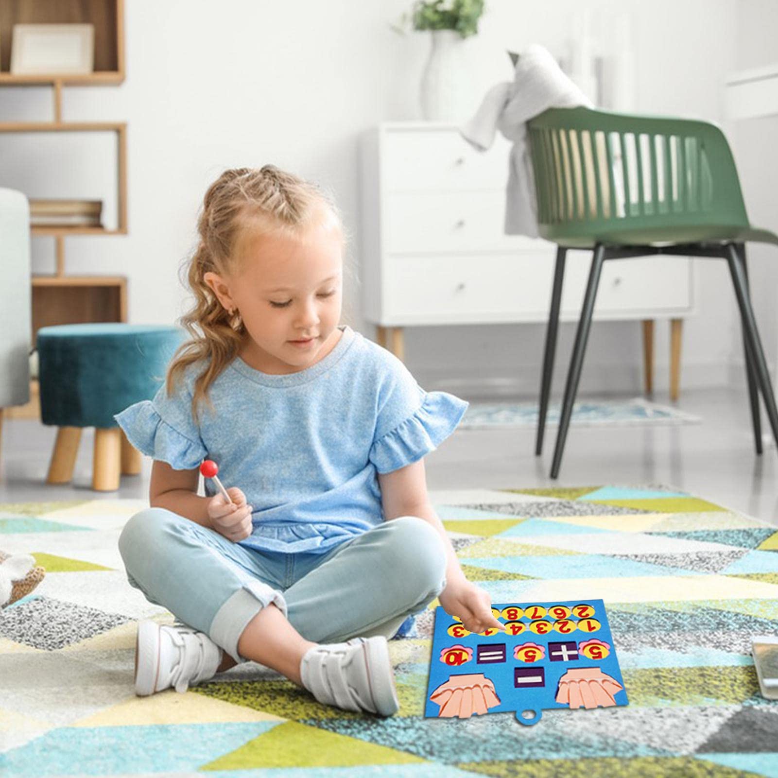 Giocattolo con i numeri - Imparare i numeri Tabellone in feltro per dita, manipolatori pr la scuola materna, Manipolatori matematici prescolari per l'educazione precoce, Addizioni e sottrazioni, Asil