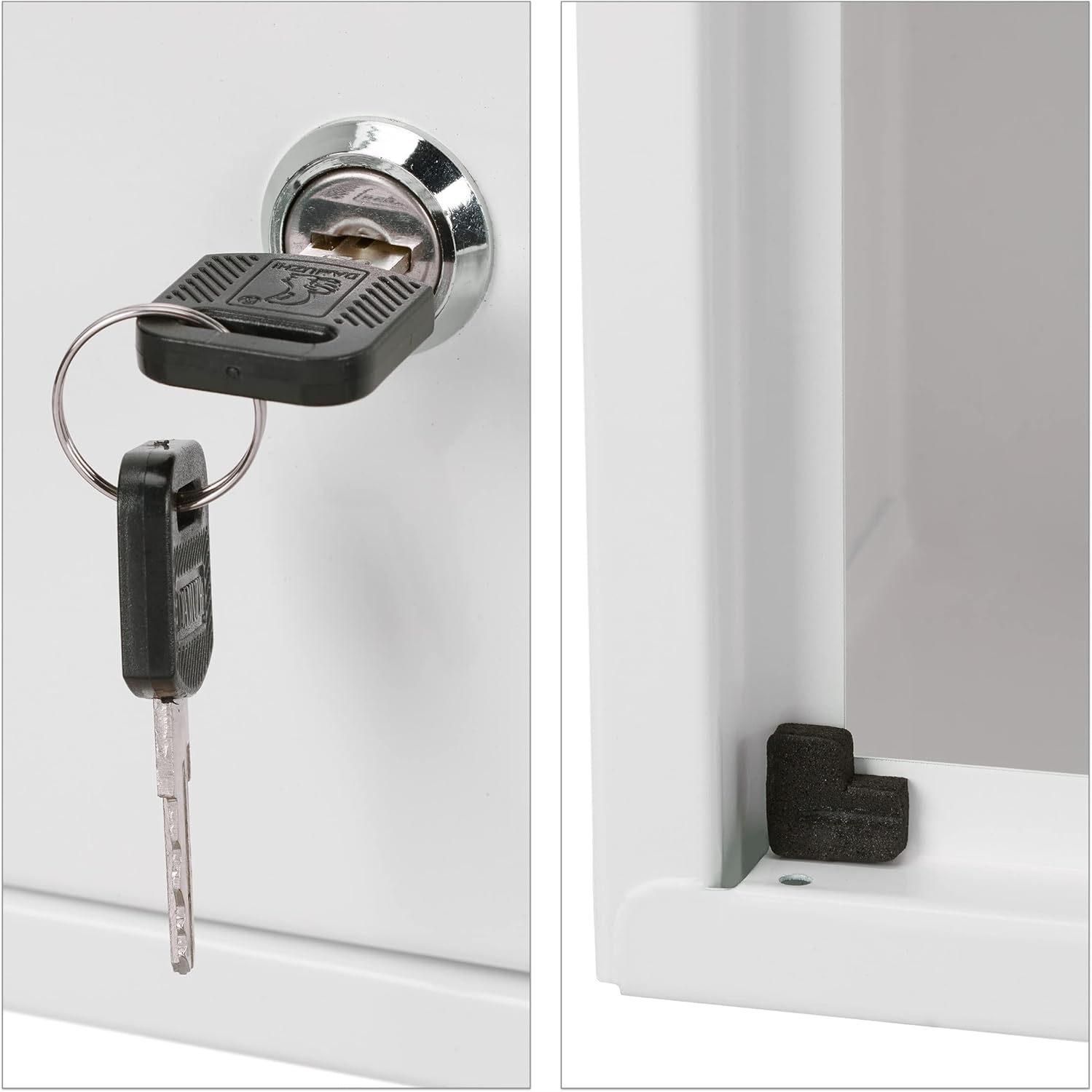 Relaxdays Medicine Cabinet, Lockable, 3 Compartments, Steel, HxWxD: 60 x 30 x 12 cm, Double Door, First Aid, White