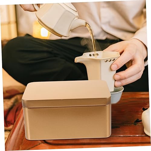 Miniatura 8 de ABOOFAN Contenedor de condimentos para dulces, latas pequeñas para galletas con tapas para regalo, latas de galletas vacías con tapas, bolsas de té