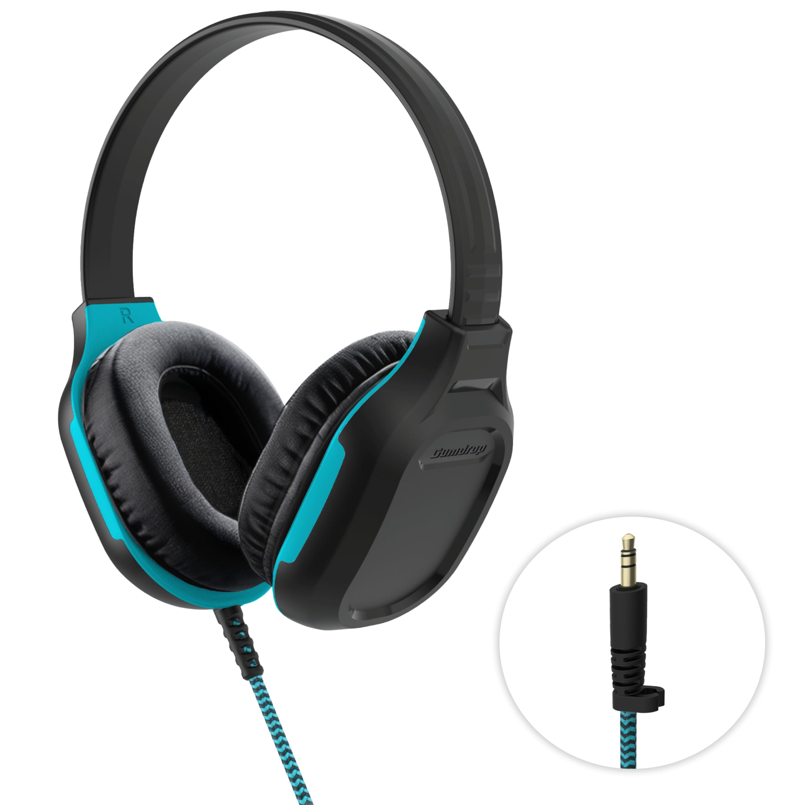 Gumdrop DropTech On-Ear Wired Headphones with 3.5 mm Jack and Long Tangle Free Chew-Proof Cord - Rugged, Reliable, Drop Tested and Comfortable for