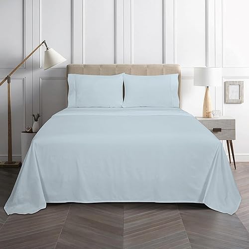 Miniatura 2 de Royale Linens Sábana bajera ajustable de 300 hilos 100% algodón peinado de fibras largas, sábana inferior súper suave con bolsillo profundo, sábana