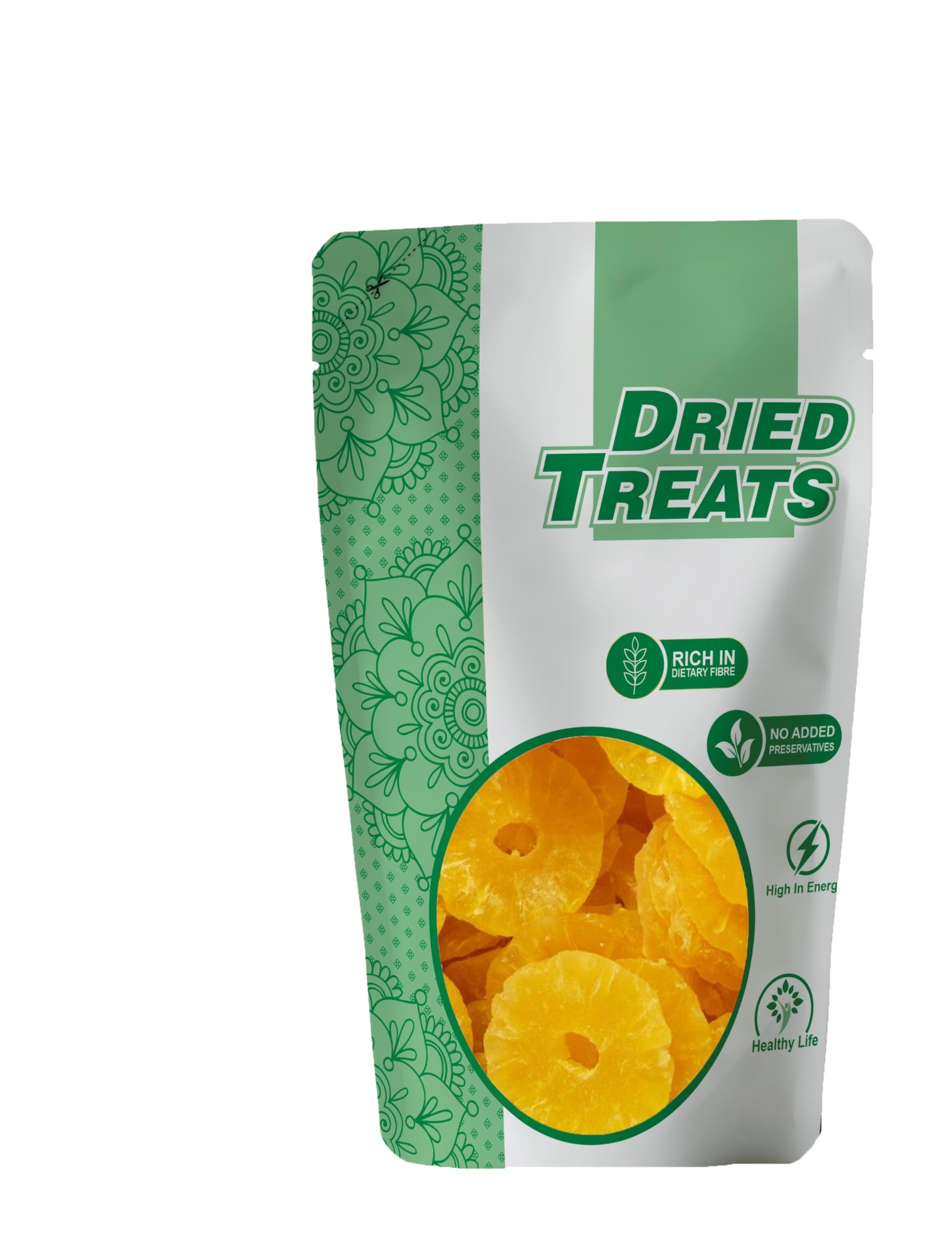 Dried Treats Dried Fruits Nuts And Seeds (Dried Pineapple Ring, 200Gm)
