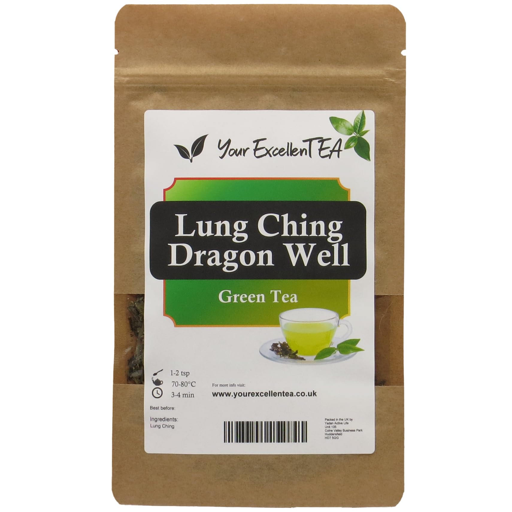 Lung Ching (100g) Imperial Dragon Well (Long Jing) Premium Chinese Green Tea Loose Leaf Smooth Gentle Delicate Floral Aromatic Tasty Fresh Elegant Vibrant Long Lasting Flavour, Resealable Pouch