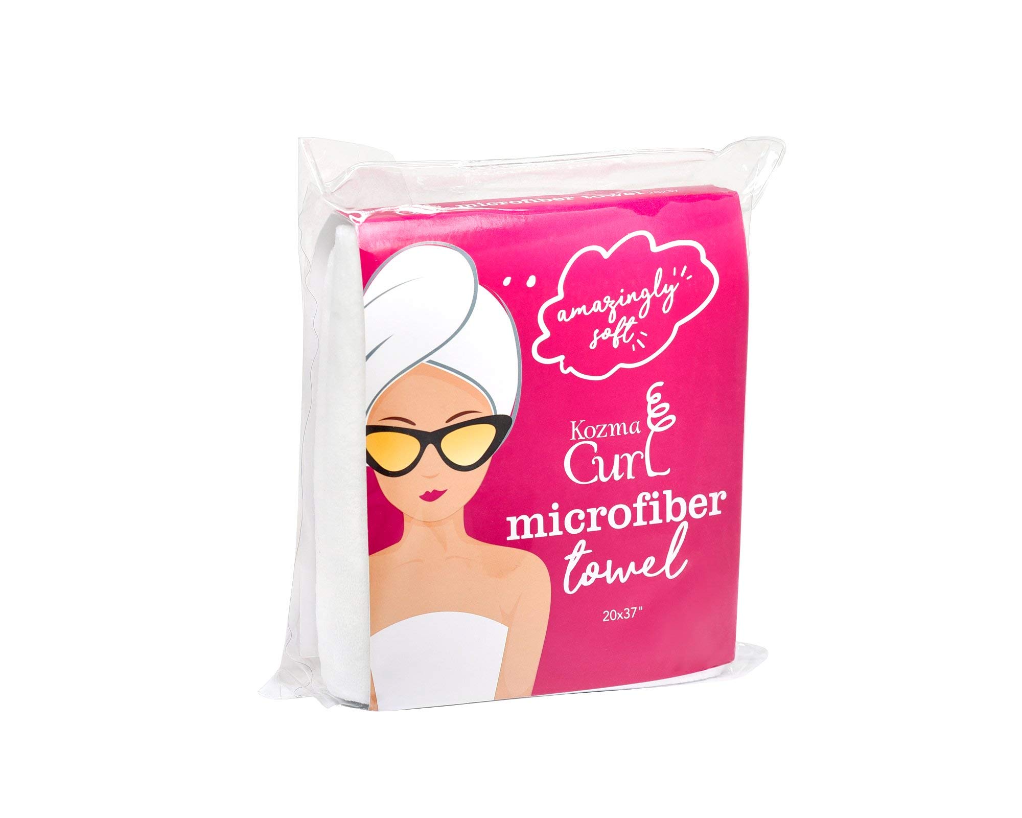 Kozma Curl Microfiber Hair Towel Large | 20 x 37 Inches | Anti-Frizz Microfiber Towel for Curly Hair | Super Soft Absorbent Hair Wrap Turban | Fast Drying Gentle Alternative to Cotton