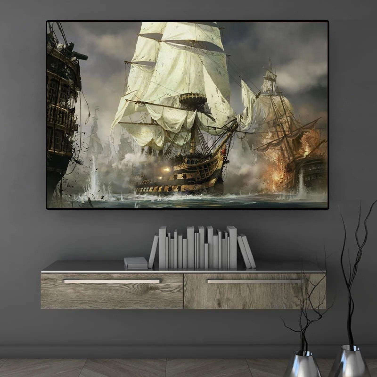 Amazon｜グレートウェーブキャンバス絵画風景ポスターとプリントで壁の