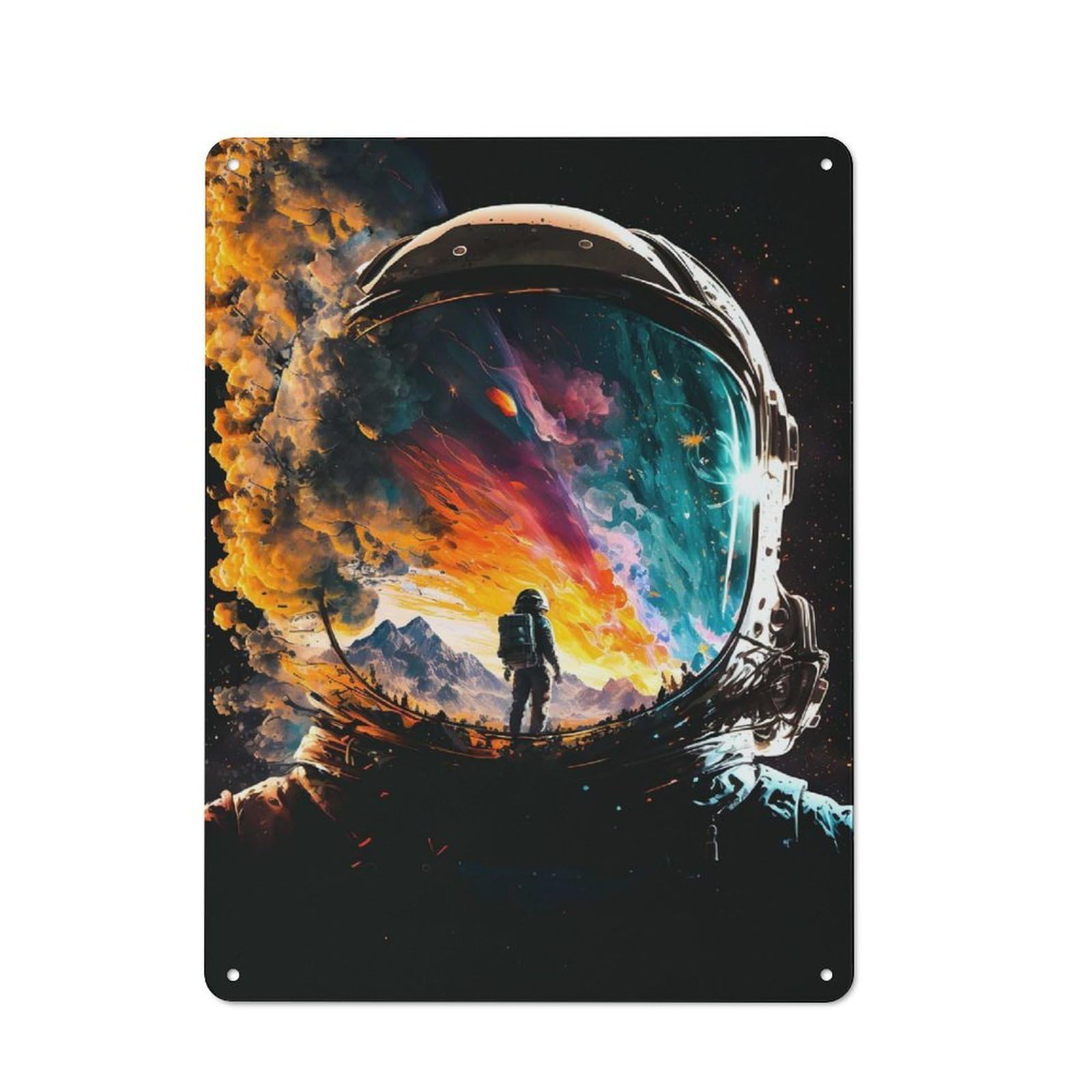 Junmoney Style-19 Old Fashioned Astronaut Portrait 04 Decorative Tin Sign 40X30cm, Nostalgic Wall Art For Bedroom, Office, Home Bar Or Dining Room