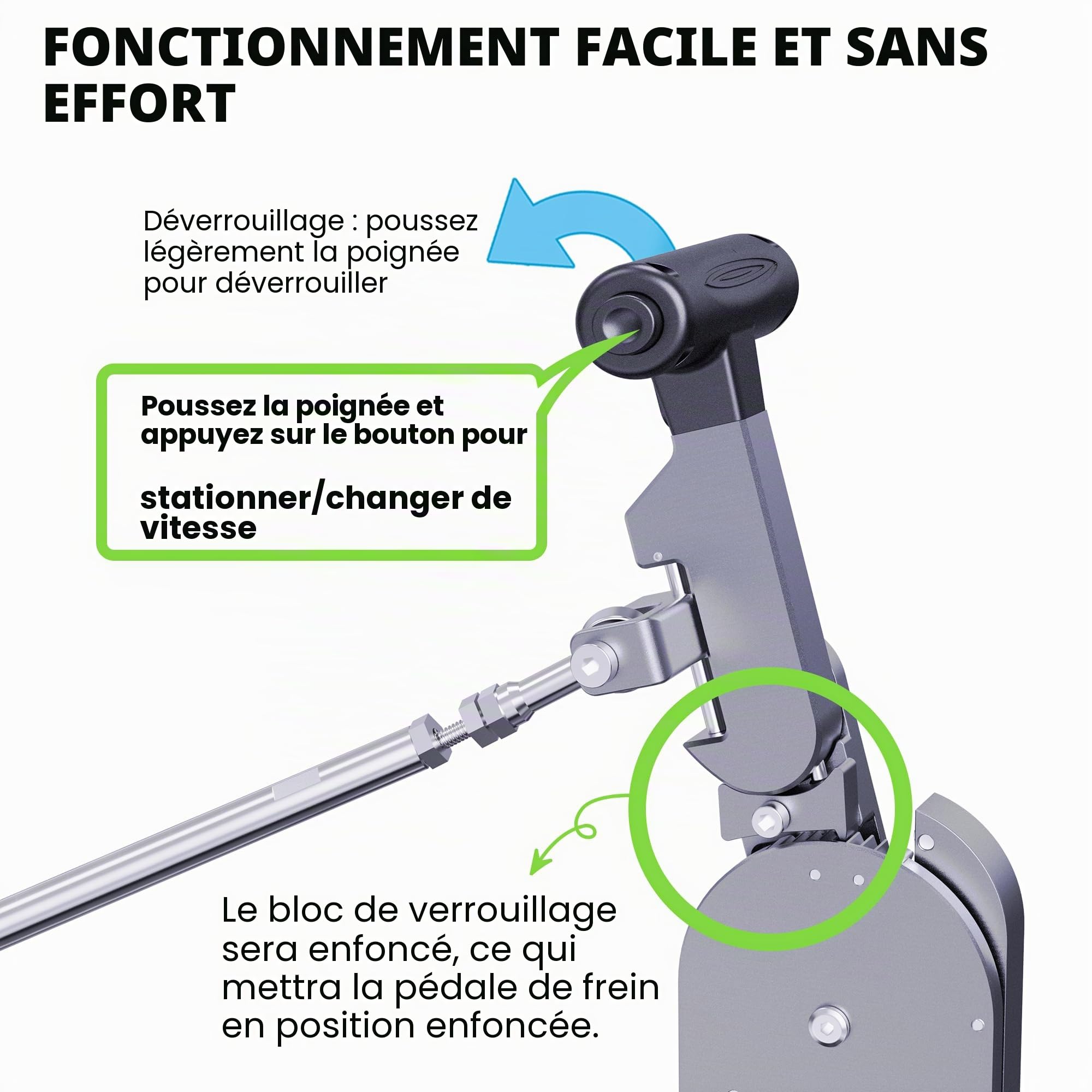 Commandes manuelles pour conducteurs handicapés, blessés ou à mobilité réduite, dispositif d'assistance pour pédales de frein et d'accélérateur, conçu pour les conducteurs blessés ou à mobilité