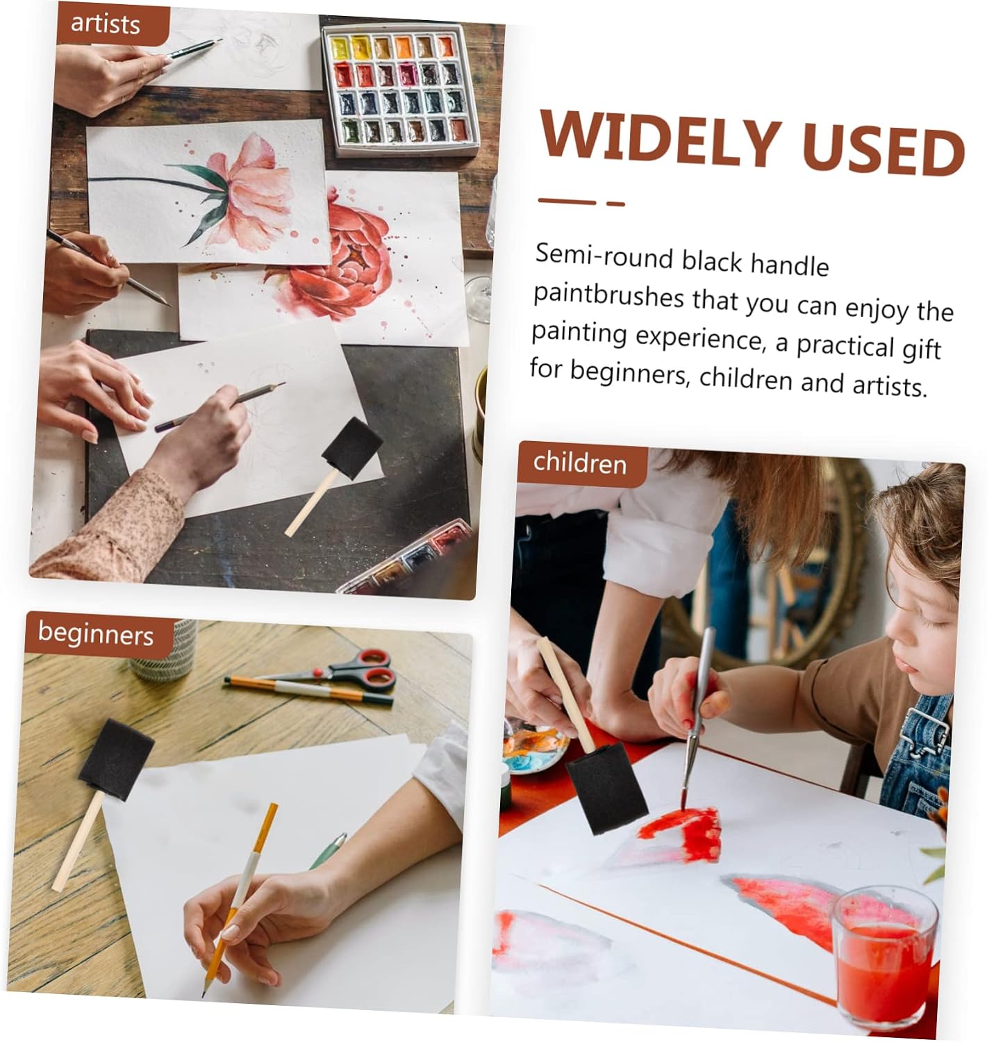 16Pcs Drawing Sponge Brush for Ergonomic Paint Sponges for Creative Art for Schools and Birthday Parties for Graffiti and Imagination Development