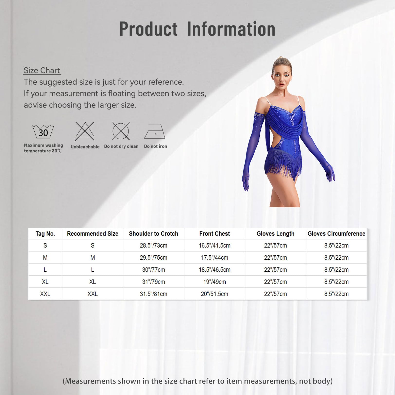 renvena Donna Abito da Ballo Latino Americano con Nappa Frange Body da Pattinaggio Artistico + Guanti Lunghi Leotards Danza Classica Costume Danza del Ventre