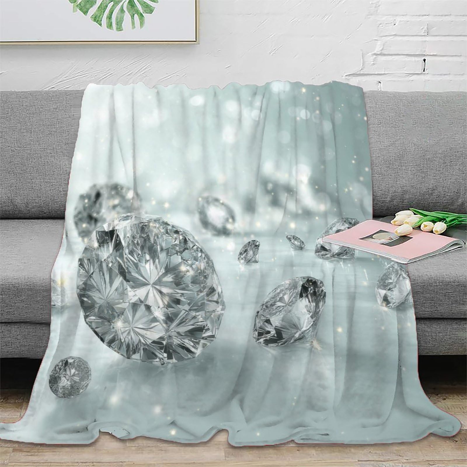 Couverture de luxe en microfibre aspect cristal jeté de lit premium 150x200cm