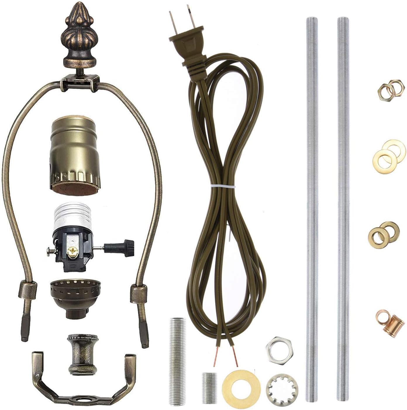 Canomo Antique Brass Make a Amp Kit Complete Lamp Kit with