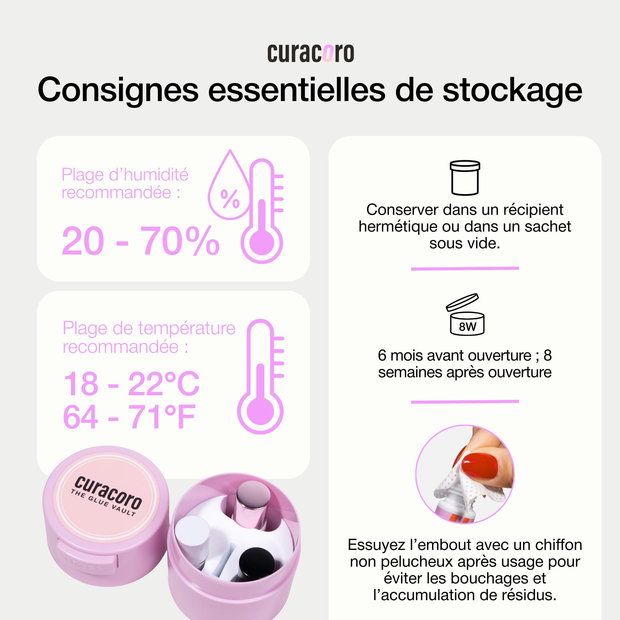Curacoro colle à cils professionnelle – Extra forte, noir intense, temps de séchage 0,5-1 s, 5 ml – Réservée aux techniciens des cils formés