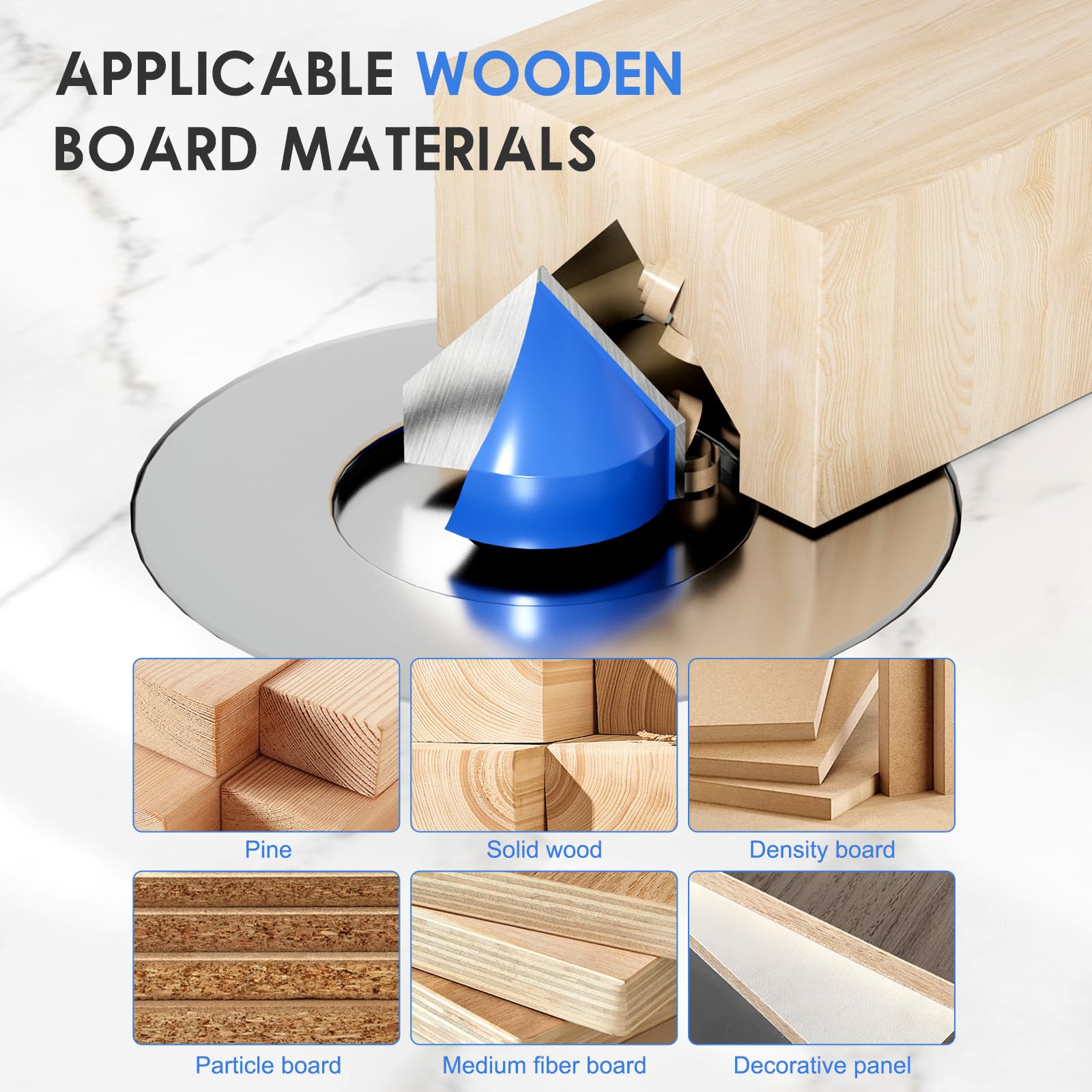 V Groove Router Bits - 8 Sizes for Woodworking & CNC -5