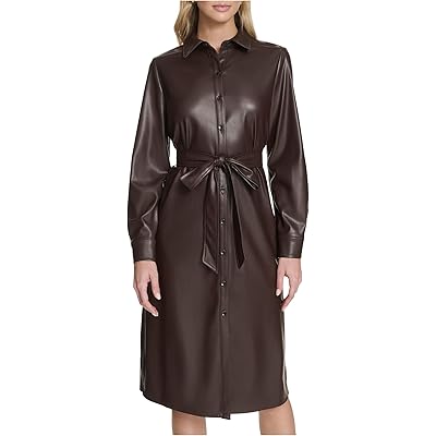 Платье Calvin Klein PU Leather Shirtdress