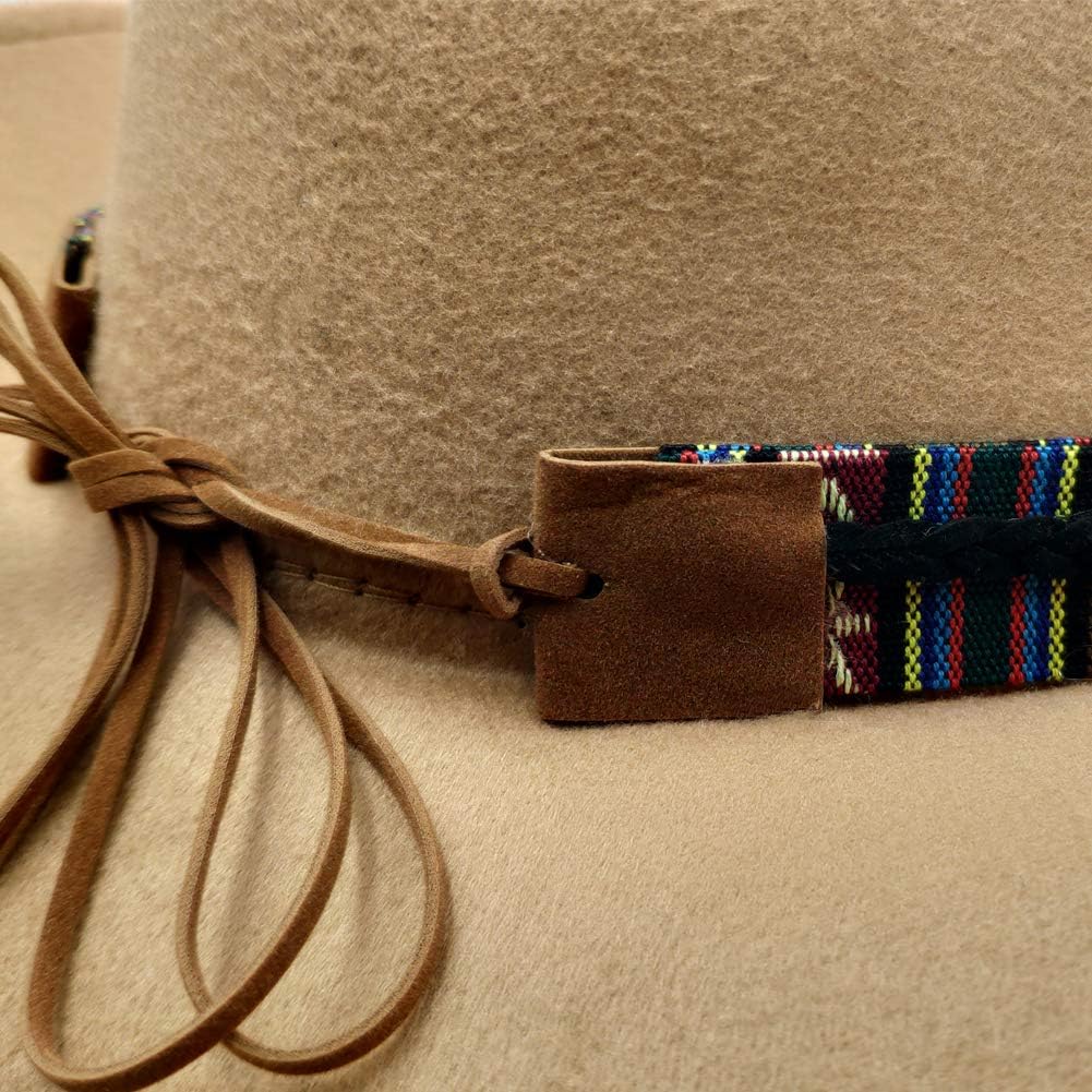 Wide Brim Men and Woman's Western Outback Cowboy Hat with Metal Bull Head - Image 6