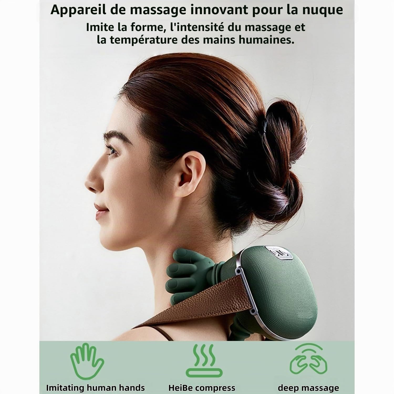 Siaasoo Neck Massager Hand Massager,3 massage settings, 2 temperature settings, electric massage devices with heat, the Master cordless for shoulders, neck, lower abdomen, back